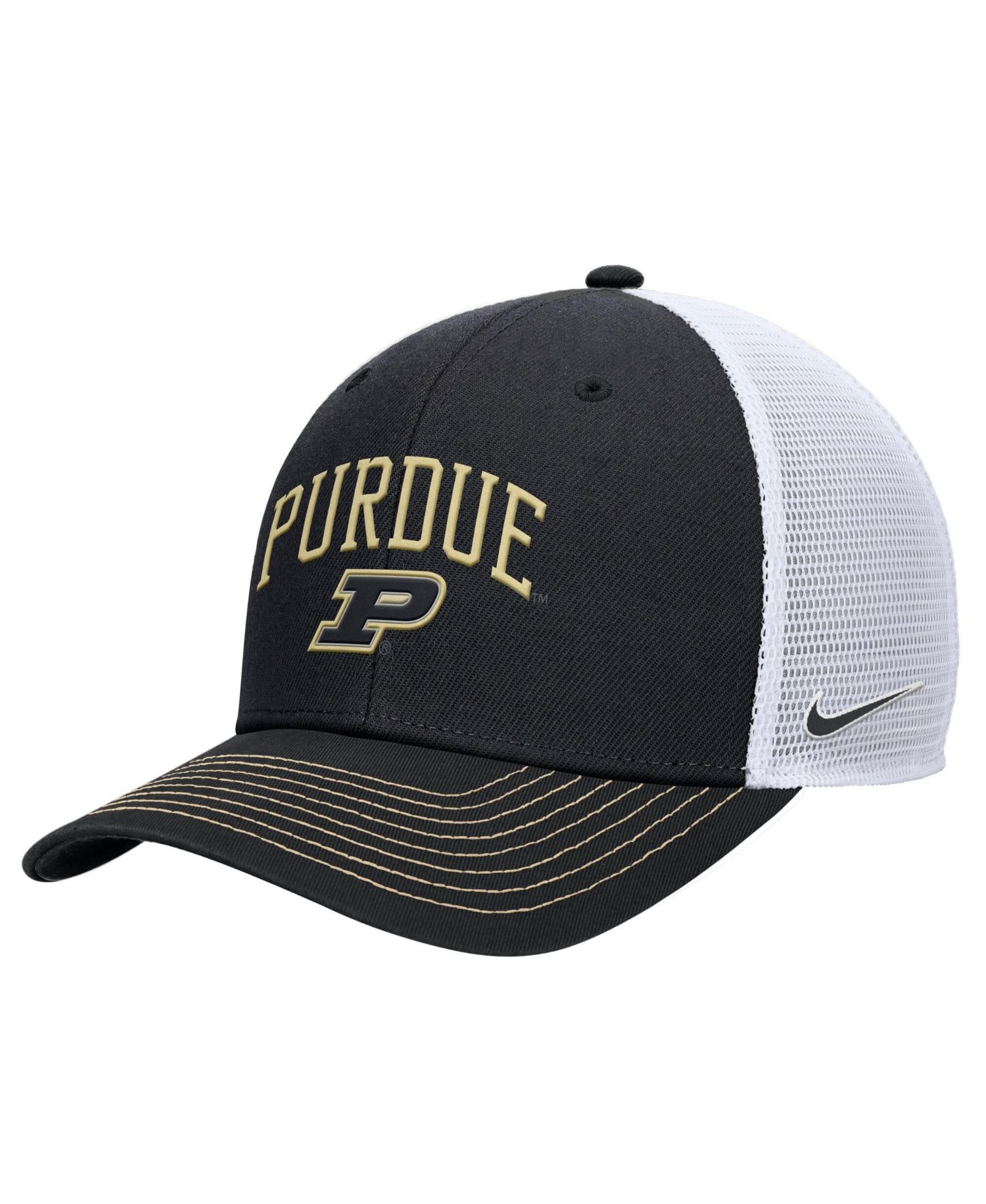 Men's Black Purdue Boilermakers Rise Adjustable Trucker Hat