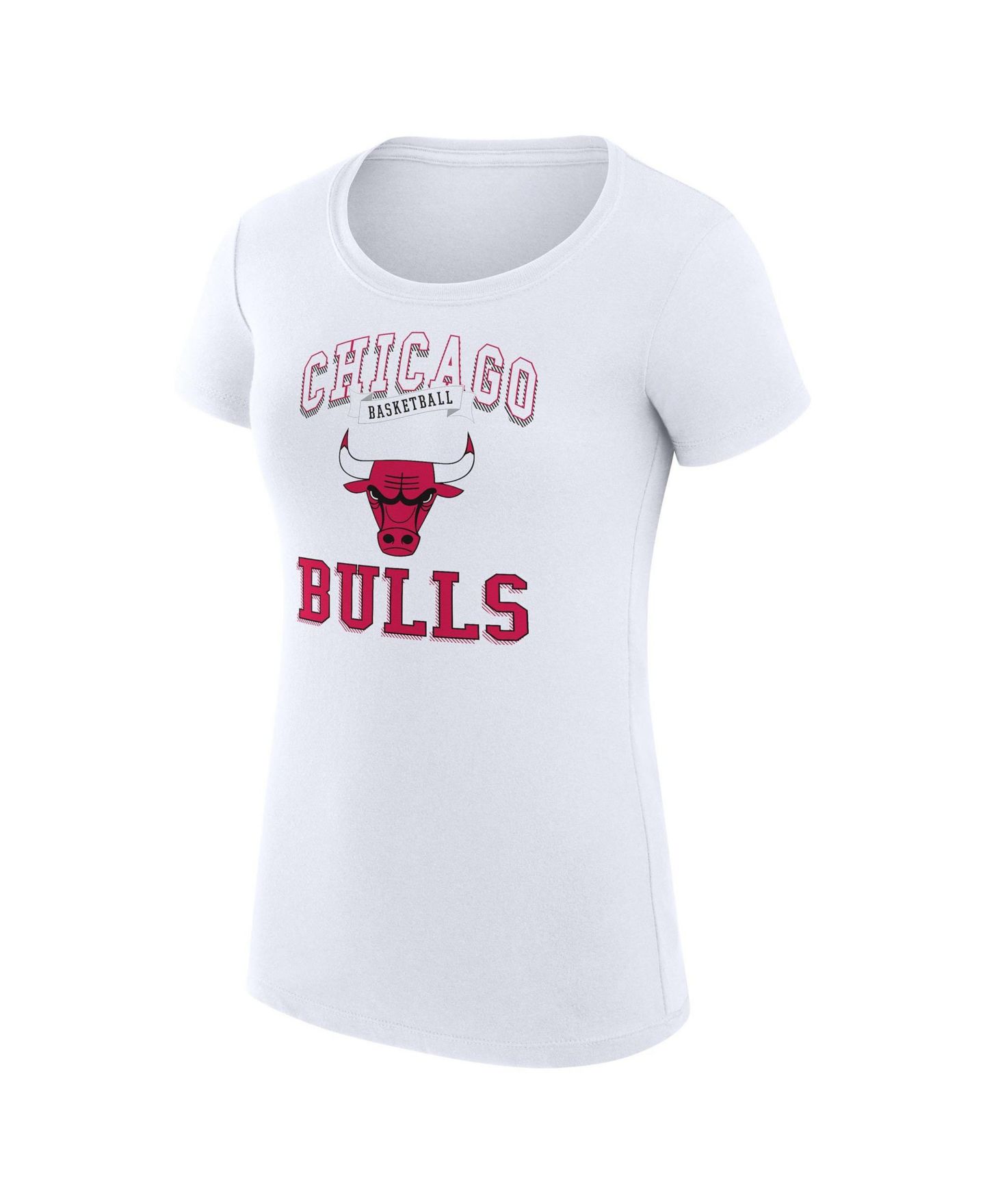 Женская футболка G-III 4Her by Carl Banks White Chicago Bulls Super-Slim Fit Lightweight Team Logo — фото 2