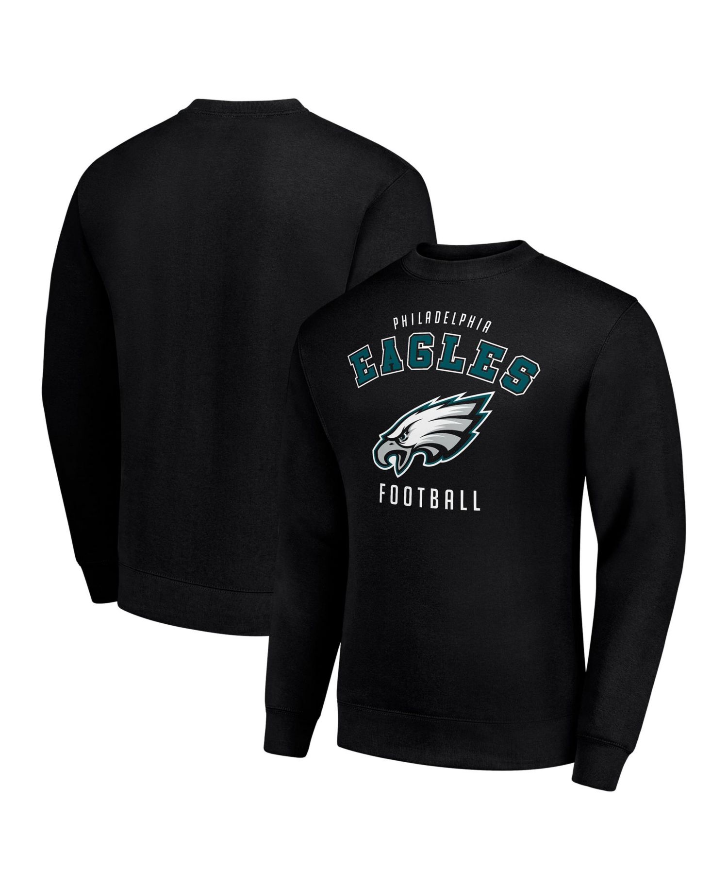 Men's Black Philadelphia Eagles Team Logo Pullover Sweatshirt