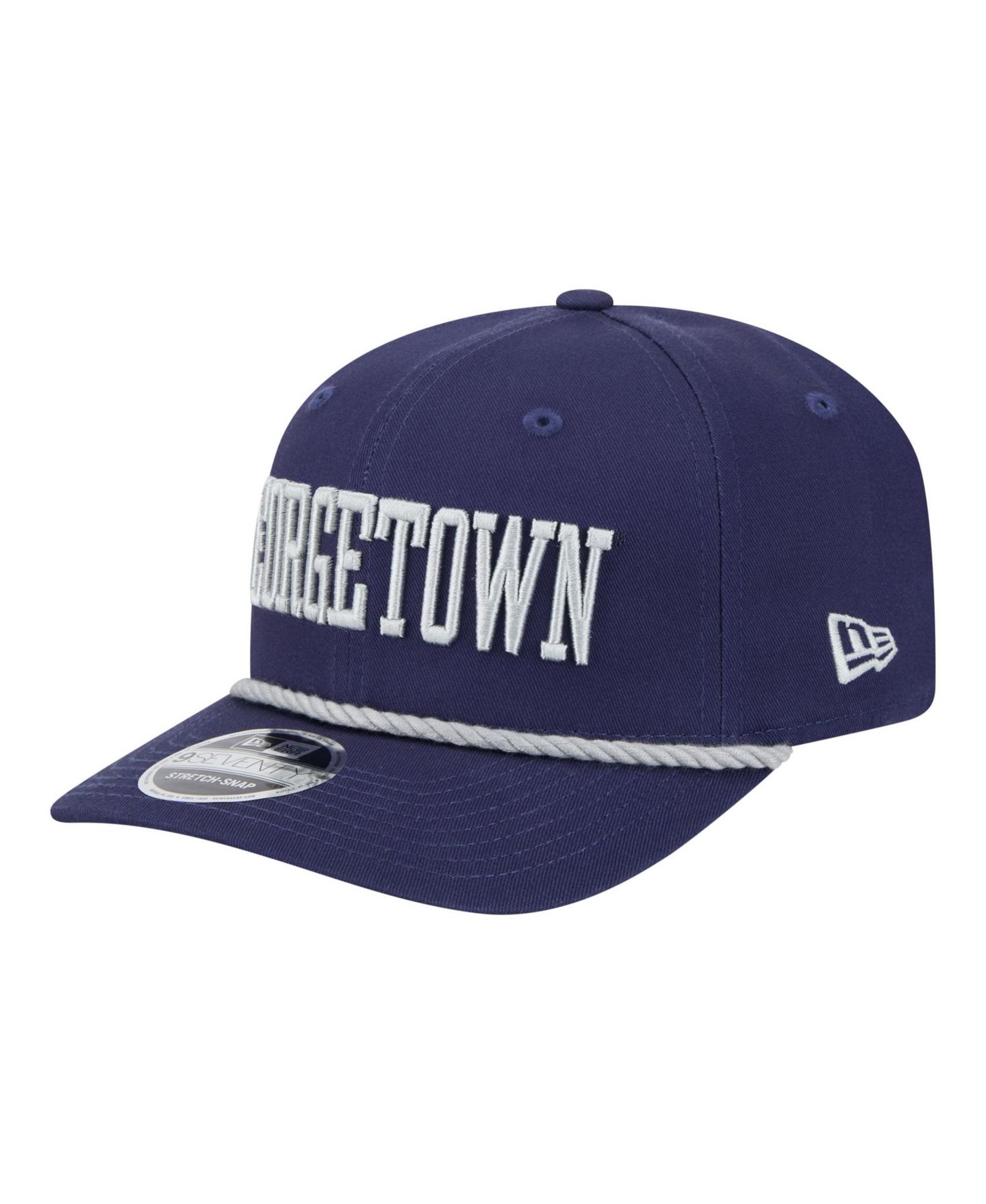 Мужской головной убор New Era Navy Georgetown Hoyas Wordmark Rope 9SEVENTY Stretch-Snap Hat — фото 4