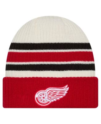 Men's Cream/Red Detroit Red Wings Vintage Cuffed Knit Hat