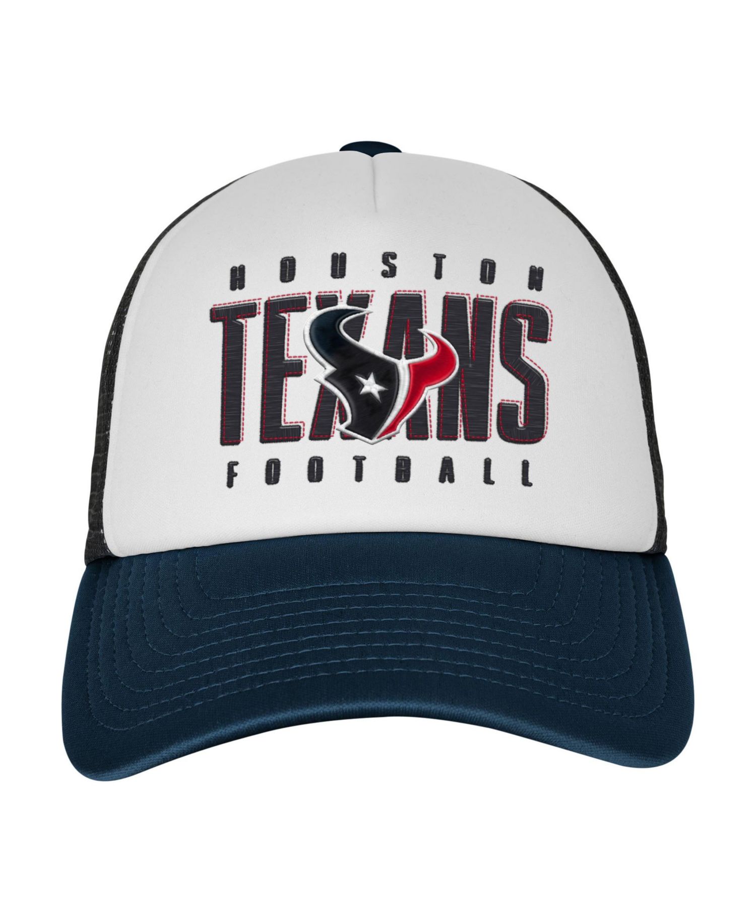 Big Boys and Girls White/Navy Houston Texans Essentials Trucker Adjustable Hat