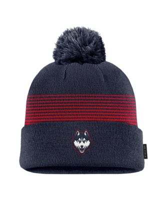 Men's Navy UConn Huskies 2026 On-Field Peak Cuffed Knit Pom Hat