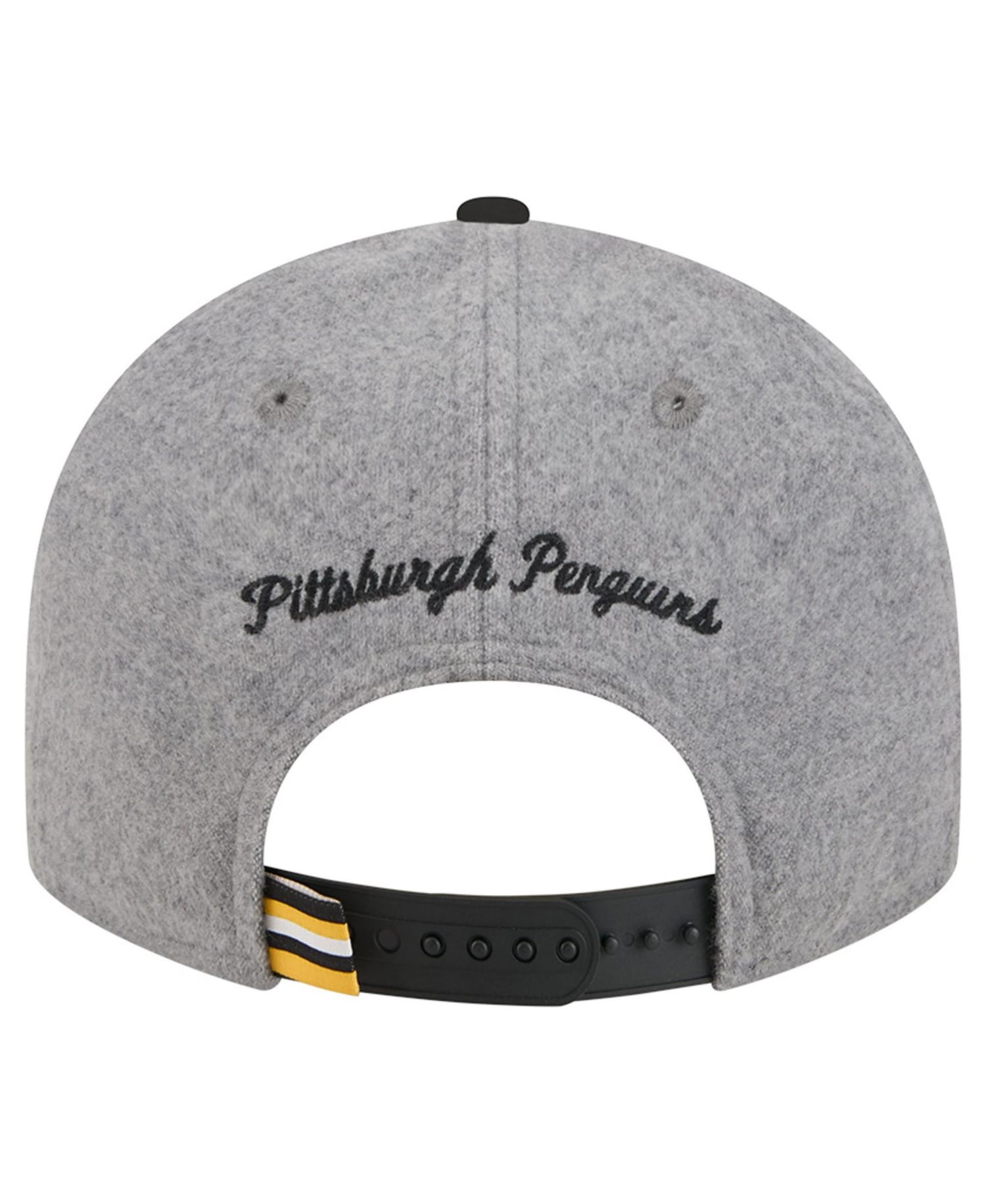 Men's Gray/Black Pittsburgh Penguins Wool Pin Low Profile 9FIFTY Snapback Hat