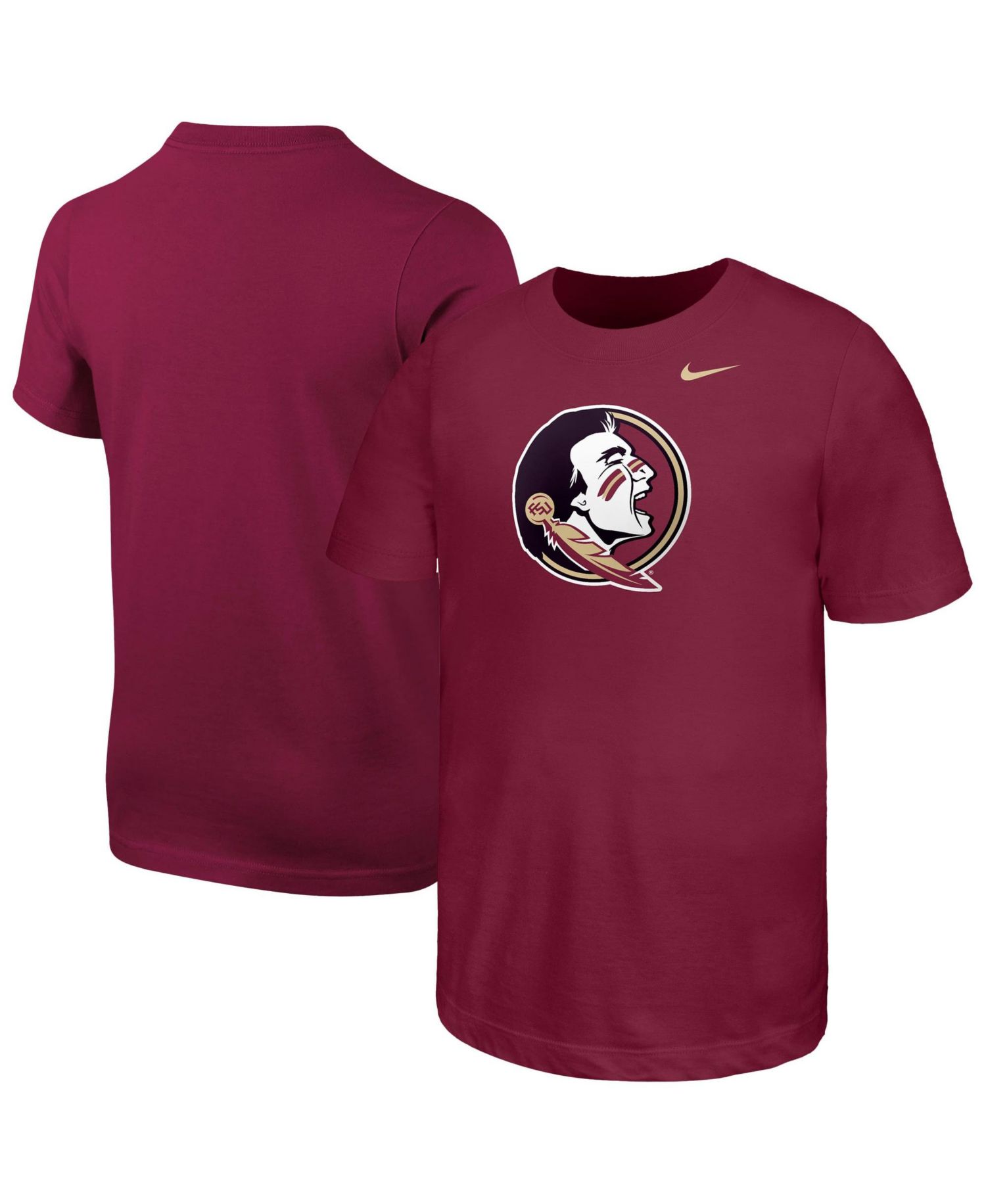 Big Boys and Girls Garnet Florida State Seminoles Logo T-Shirt