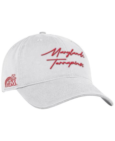 Мужская кепка Under Armour White Maryland Terrapins College Essentials Washed Cotton Blend Adjustable Hat