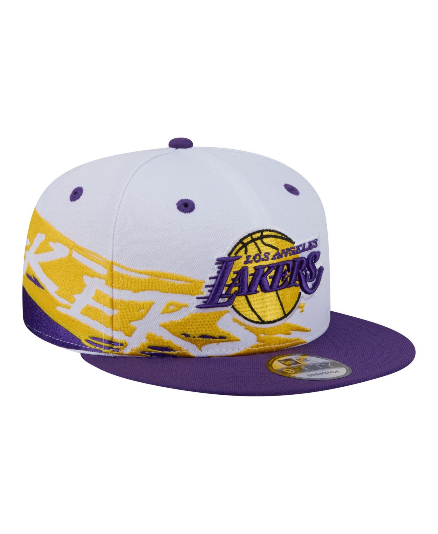 White/Purple Los Angeles Lakers Swept 9FIFTY Snapback Hat