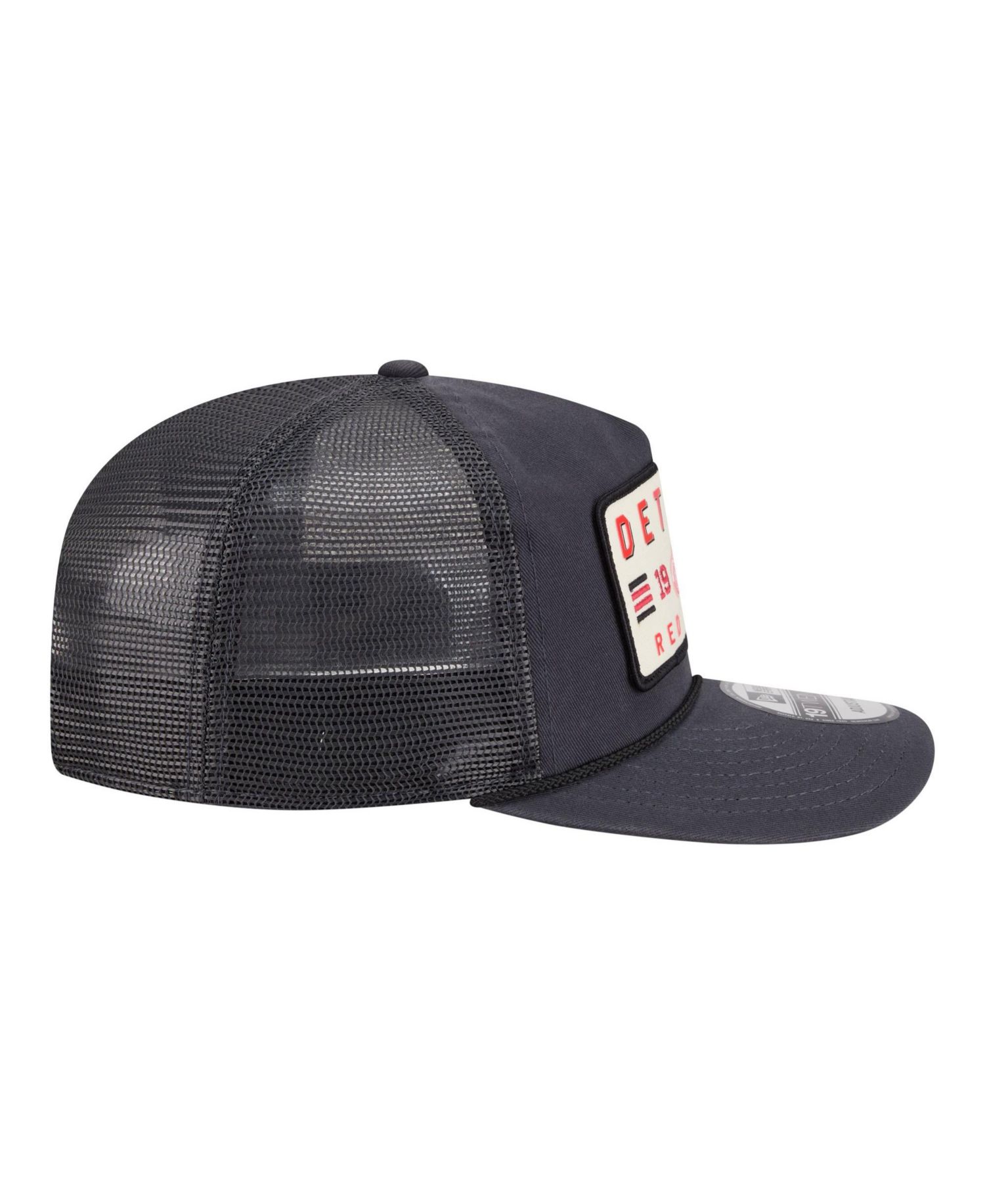 Men's Charcoal Detroit Red Wings Washed Patch 19TWENTY Trucker Adjustable Hat