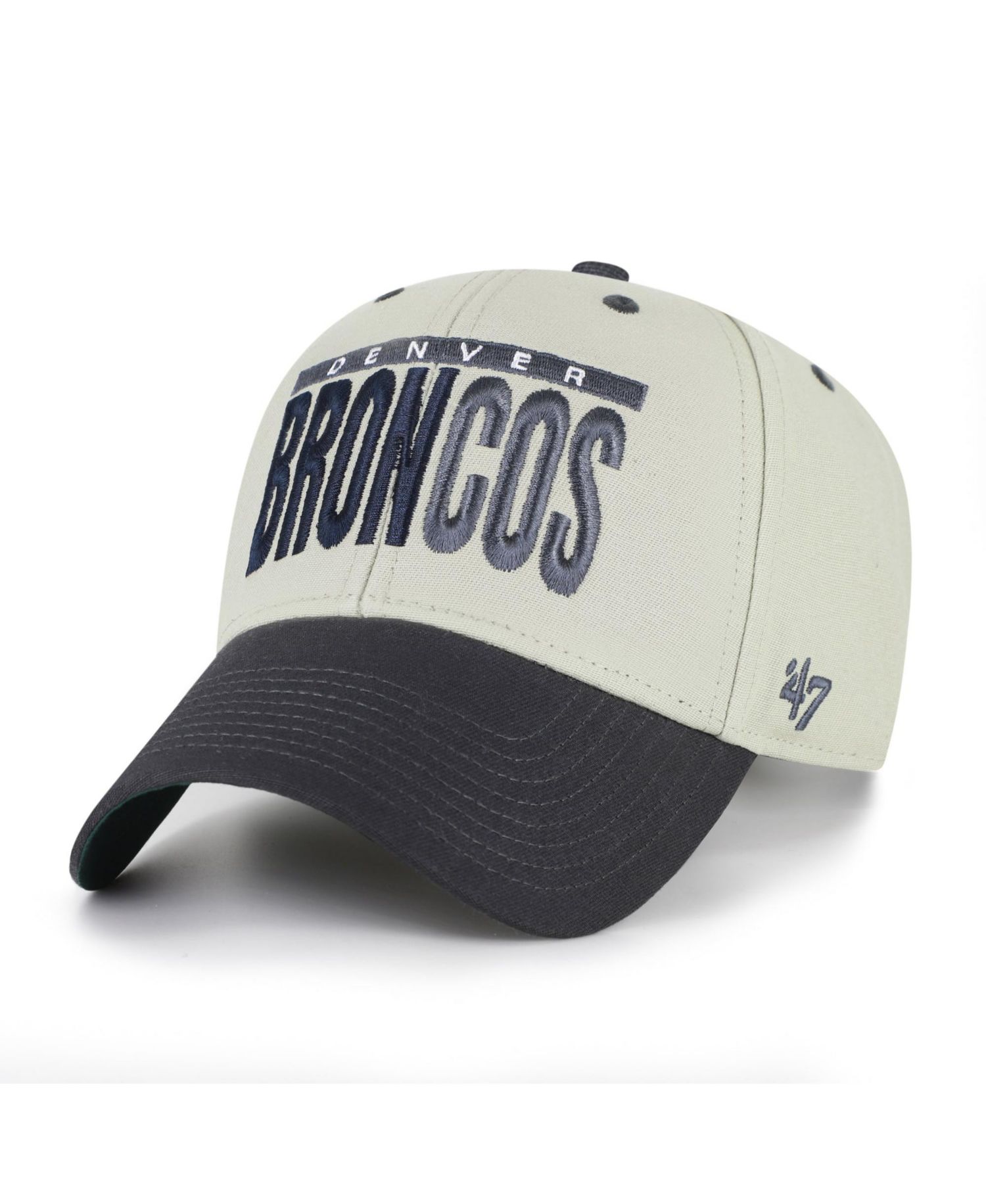 Men's '47 Gray/Black Denver Broncos Half Block Text MVP Adjustable Hat