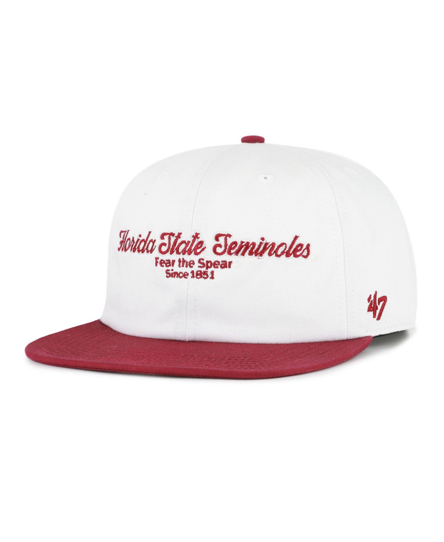 Men's '47 White/Garnet Florida State Seminoles Script Stack Relaxed Captain Adjustable Hat