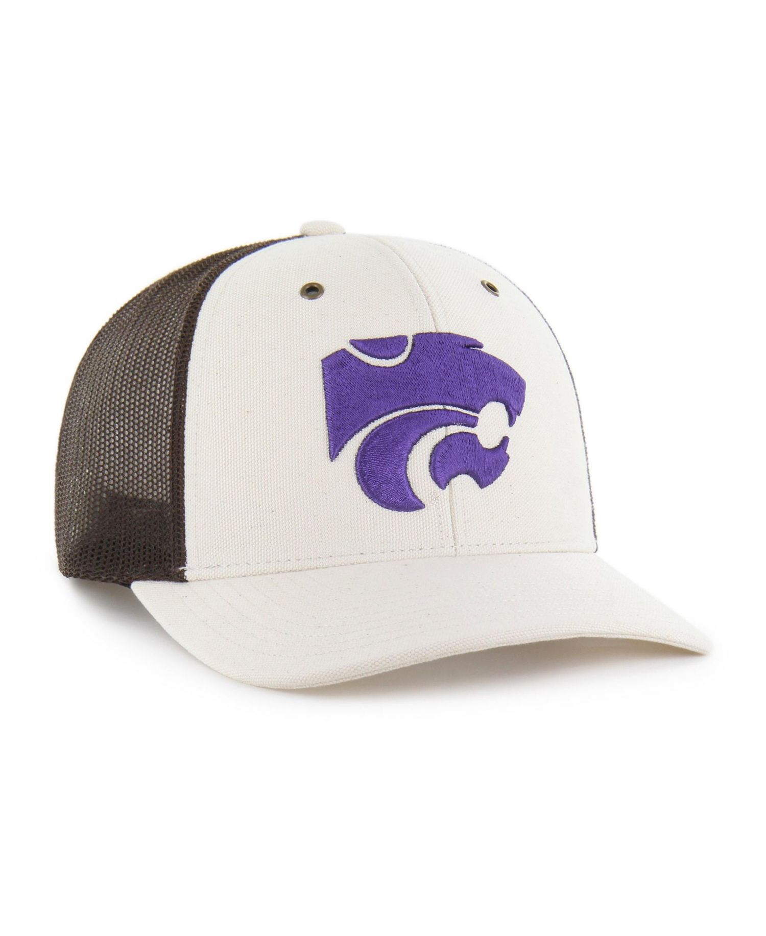 Men's Natural/Brown Kansas State Wildcats Undyed Trucker Adjustable Hat