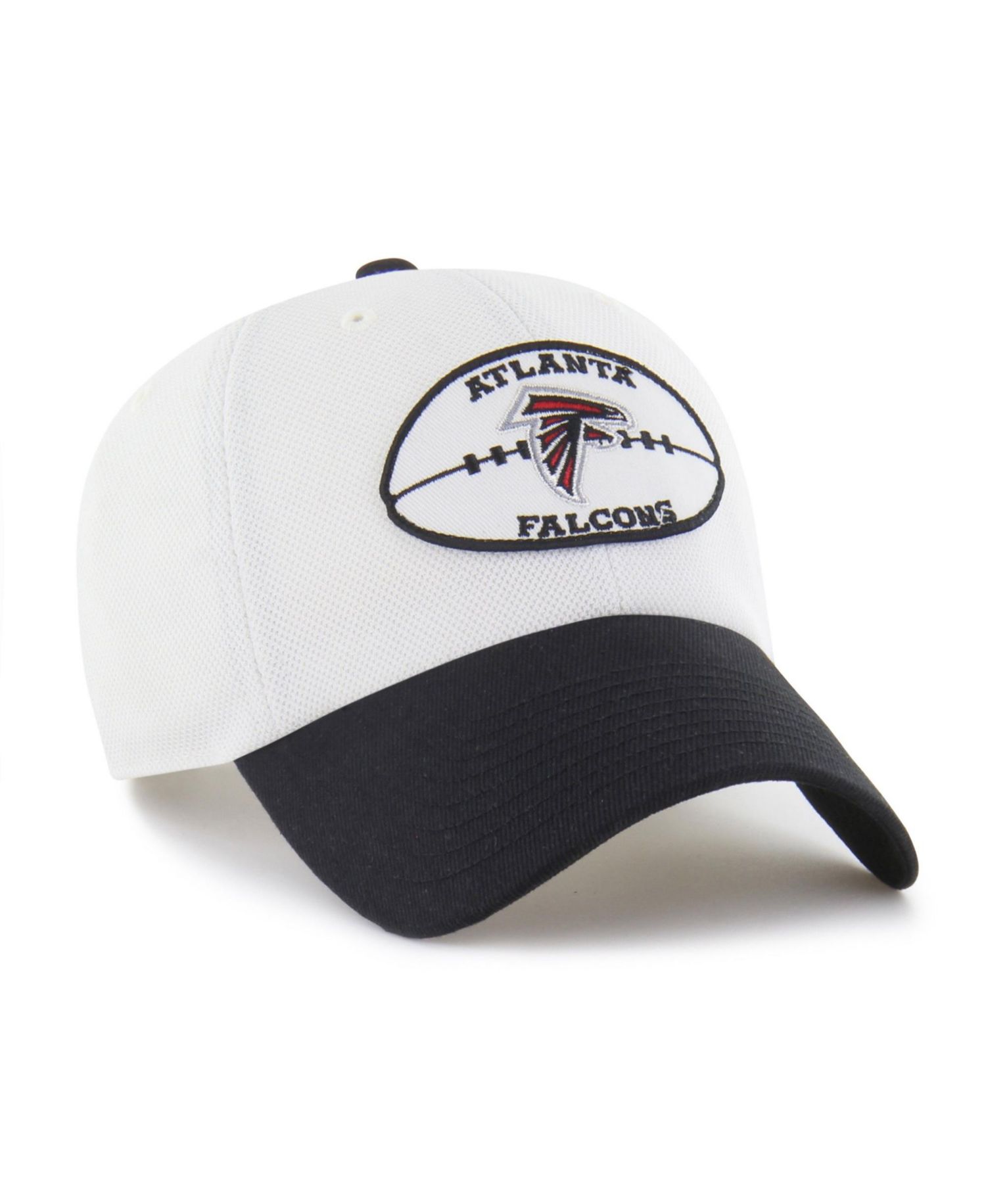 Men's '47 White/Black Atlanta Falcons Pique Patch Clean Up Adjustable Hat