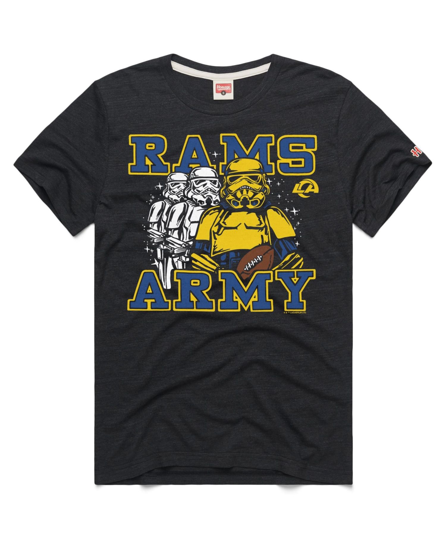 Men's and Women's Charcoal Los Angeles Rams Star Wars x NFL Tri-Blend T-Shirt