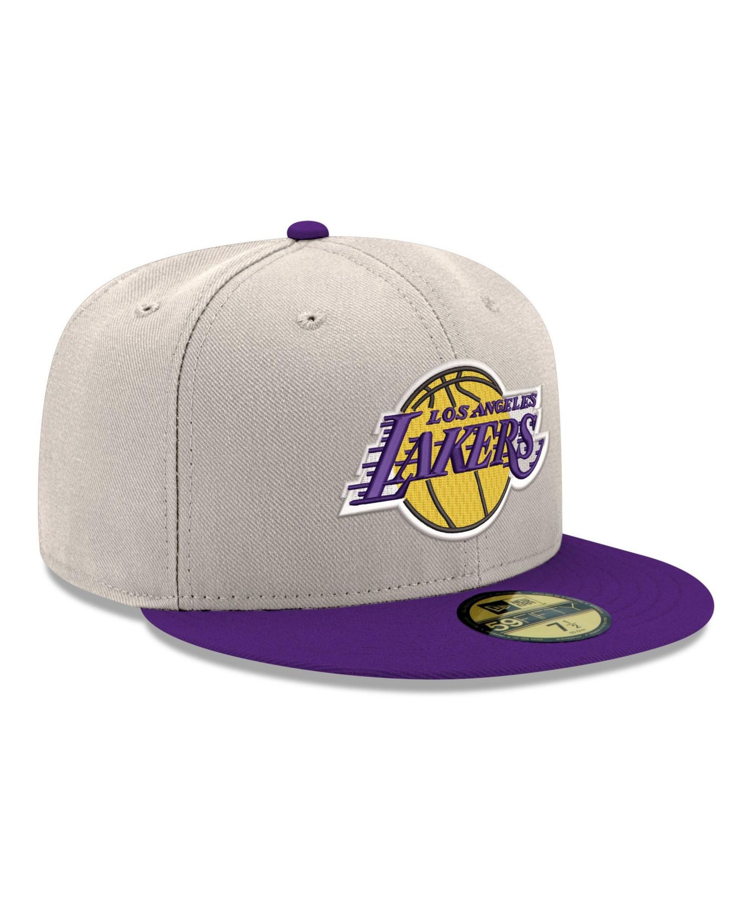 Men's Gray/Purple Los Angeles Lakers Chrome 59FIFTY Fitted Hat