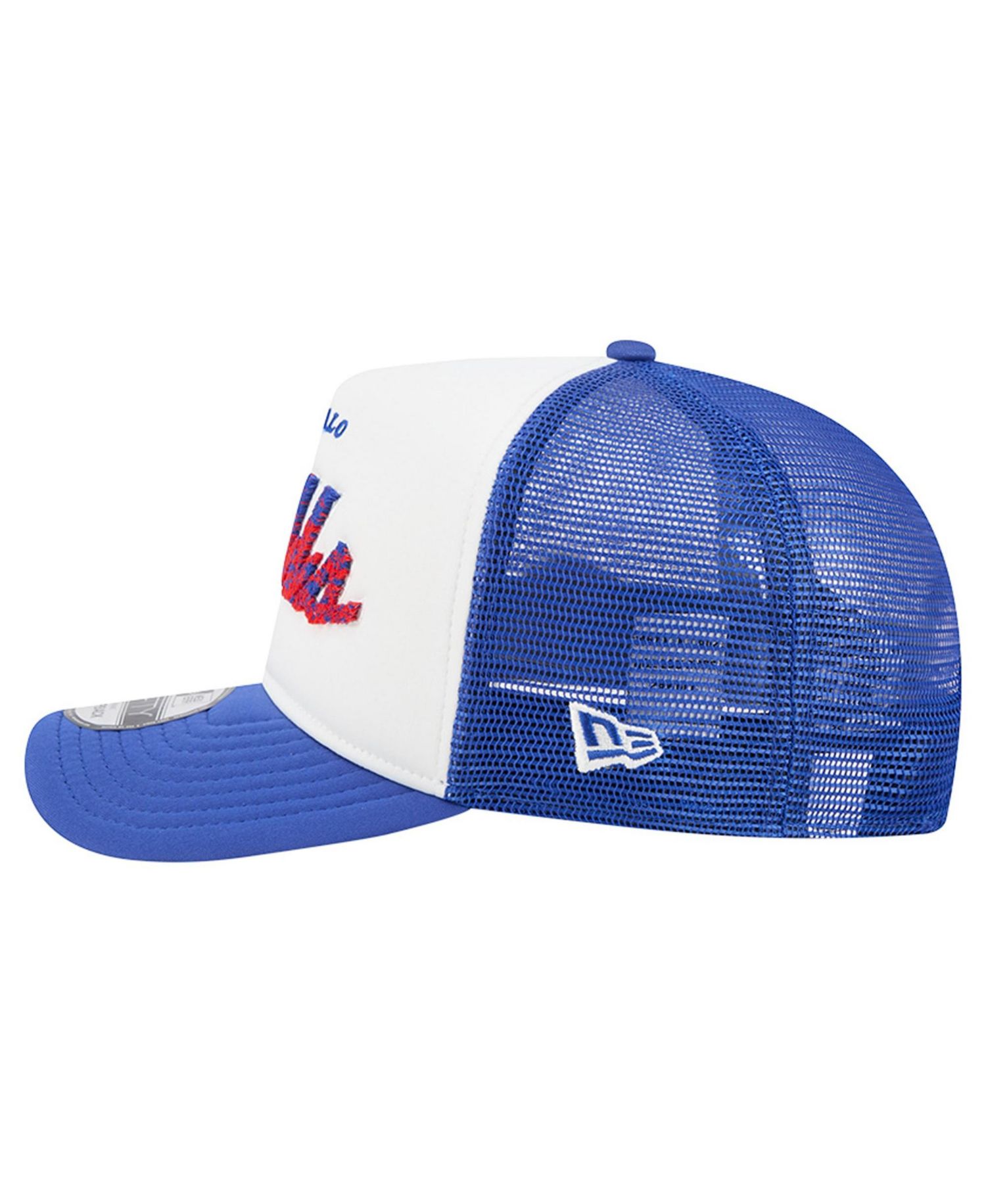Men's White/Royal Buffalo Bills Foam A-Frame 9FIFTY Snapback Trucker Hat