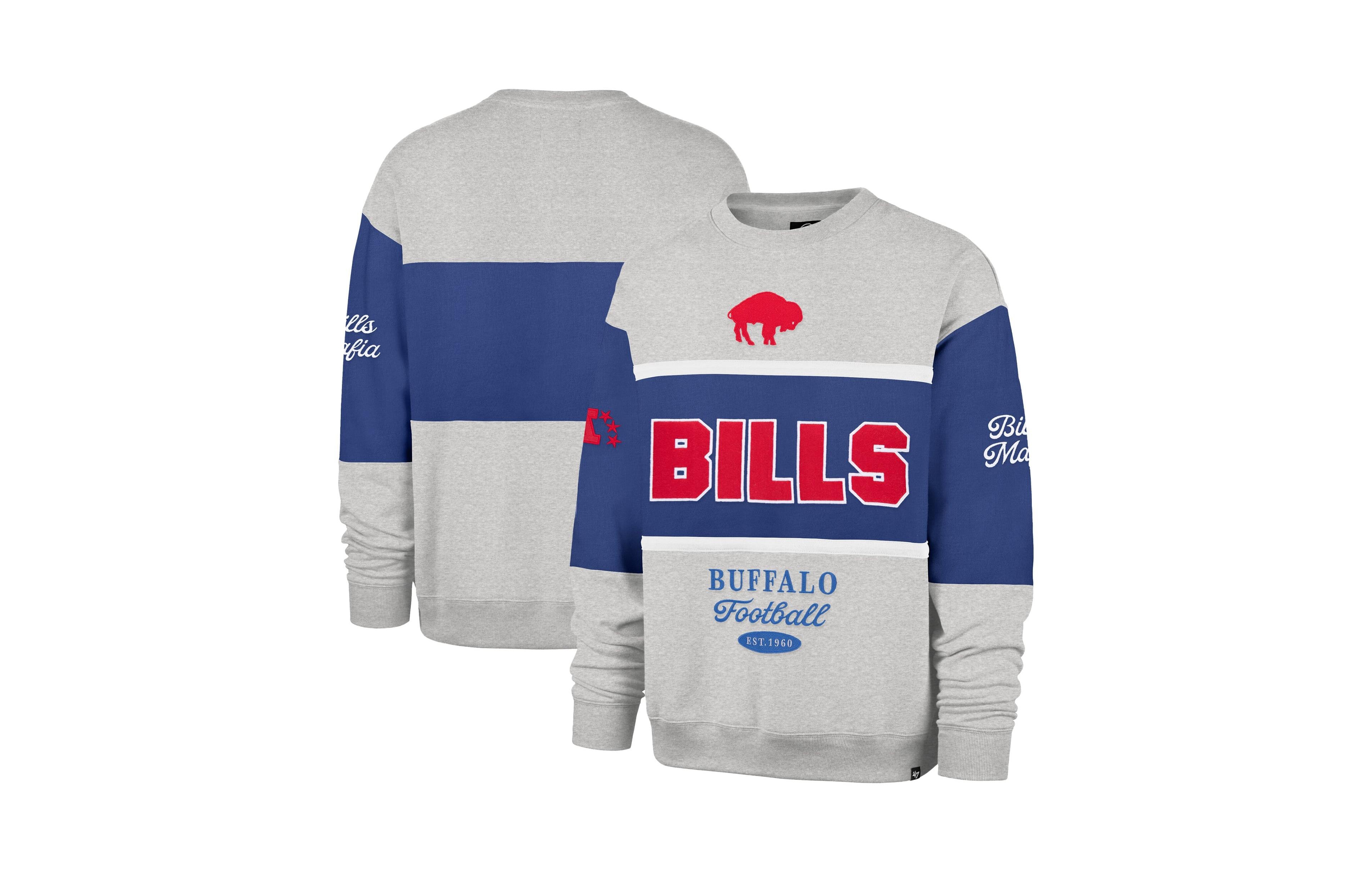 '47 Brand Men's Blockfield Maximalist Embroidered Graphics Oversized Fit Crewneck Sweatshirt