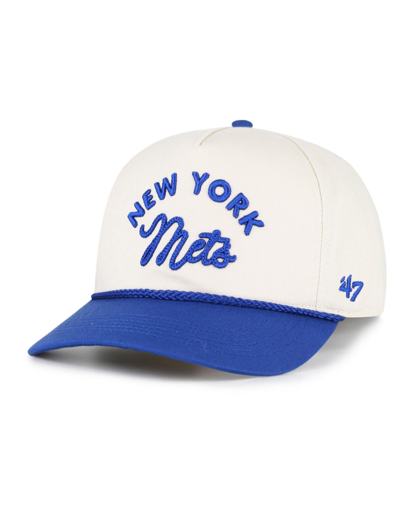 Кепка '47 Brand Natural/Royal New York Mets Rope Script Hitch Adjustable Hat — фото 1
