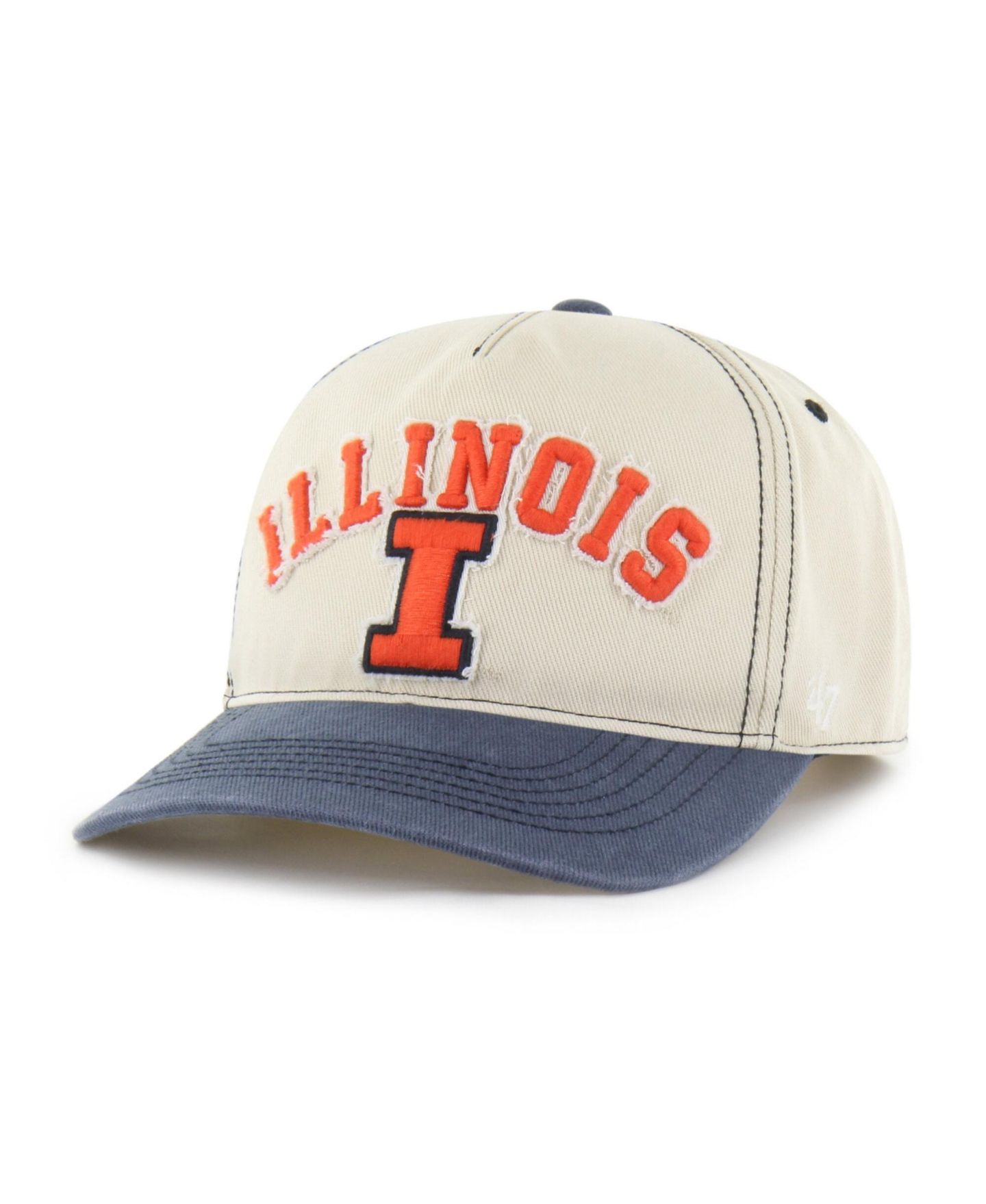 Кепка '47 Brand Tan/Navy Illinois Fighting Illini Well-Worn Calderwood Hitch Adjustable Hat — фото 2