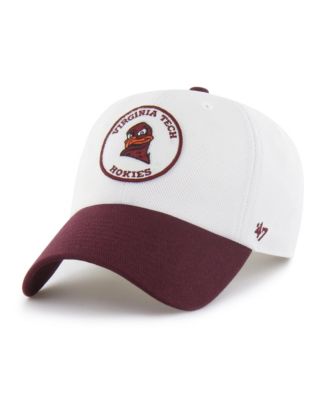 47 Brand Men's and Women's White/Maroon Virginia Tech Hokies Pique Patch Clean Up Adjustable Hat