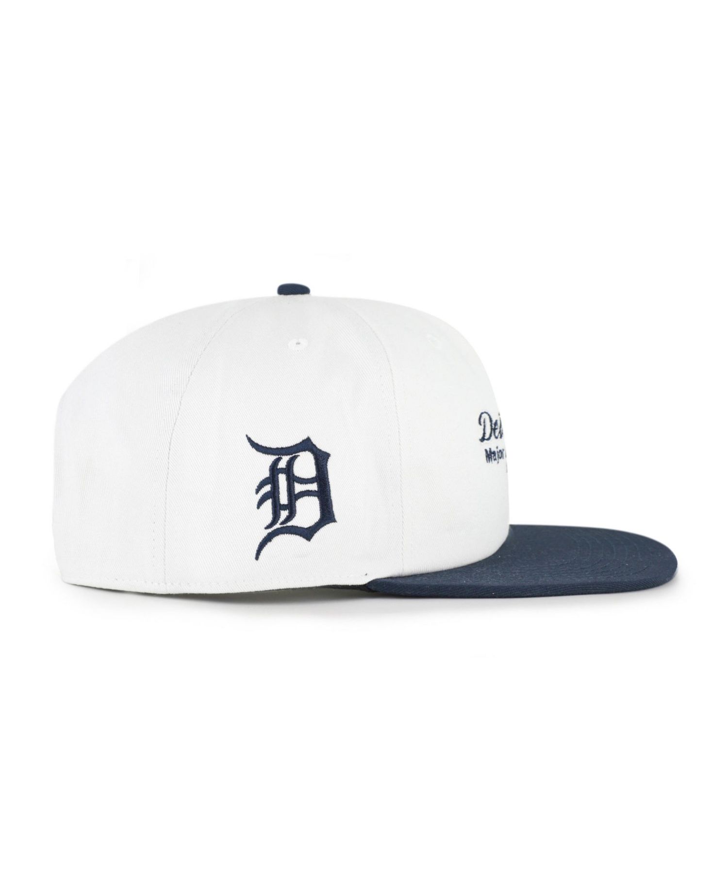 Men's '47 White/Navy Detroit Tigers Script Stack Relaxed Captain Snapback