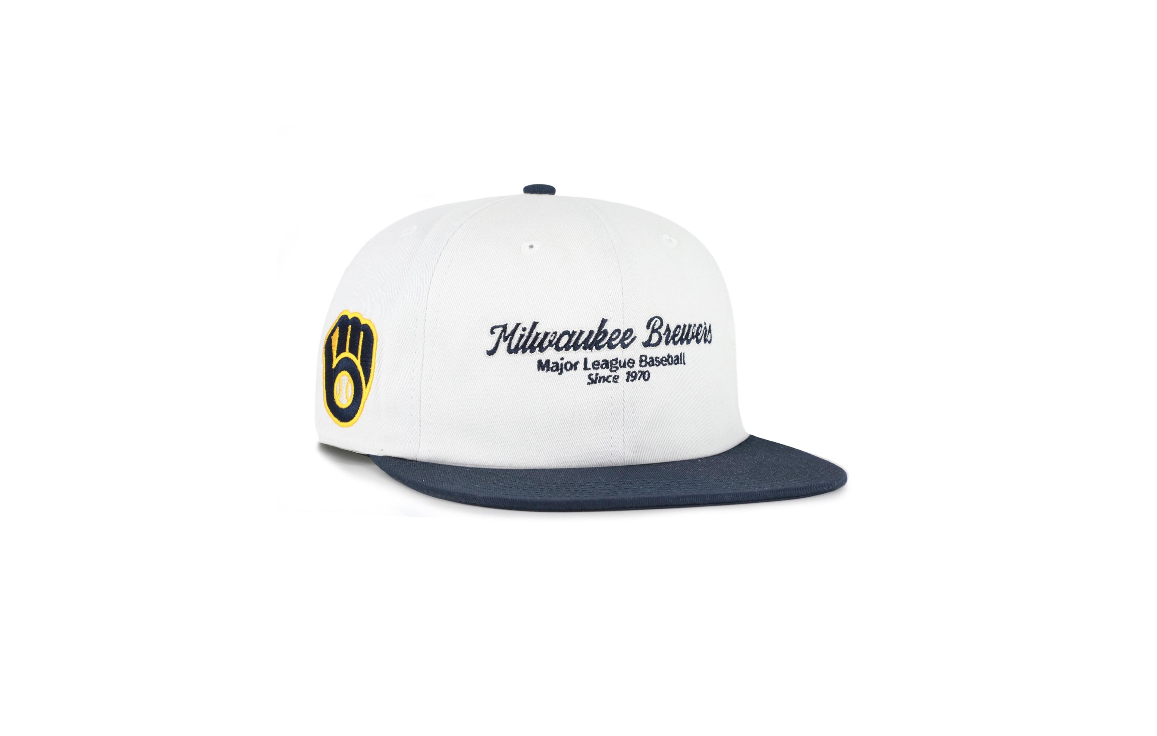 '47 Brand Milwaukee Brewers Script Stack Snapback Flat-Bill Cap