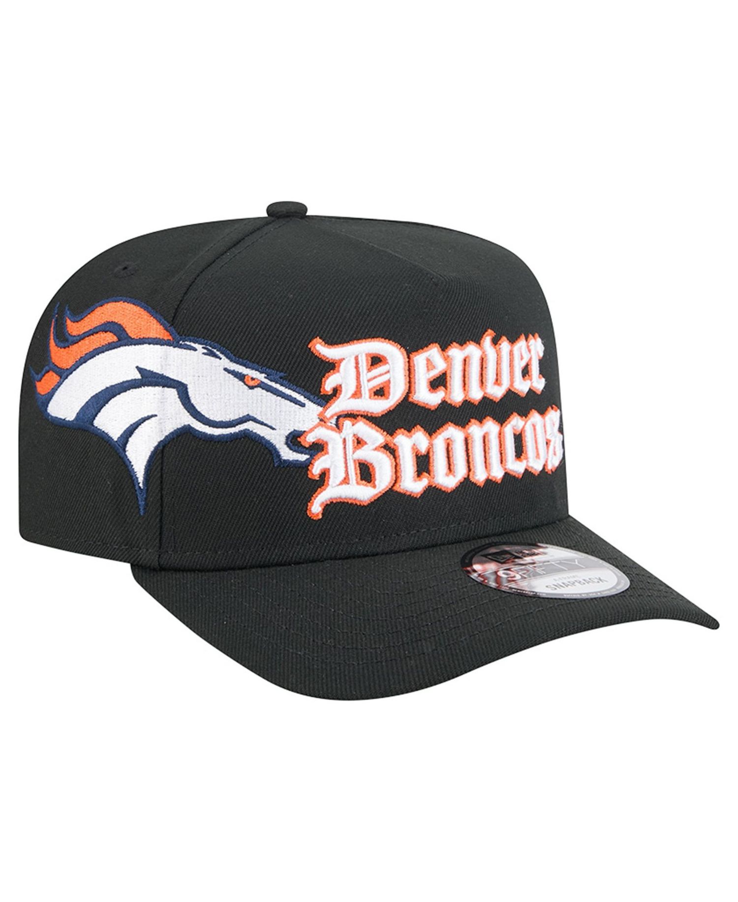 Men's Black Denver Broncos Proud A-Frame 9FIFTY Snapback Hat