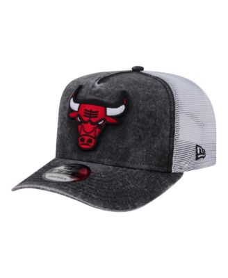 Men's  Black/White Chicago Bulls Washed Meshback 9FIFTY Adjustable Hat