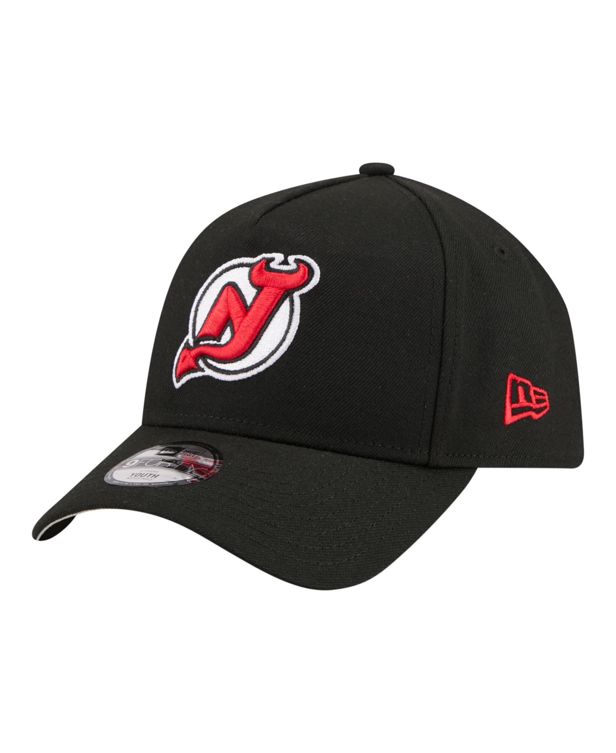 New Era Kids' Big Boys And Girls New Jersey Devils 9forty A-frame Structured Adjustable Baseball Cap In Black