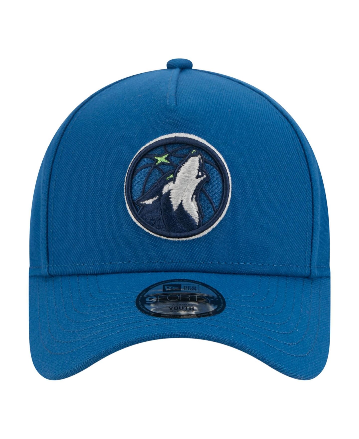 Детская кепка New Era Blue Minnesota Timberwolves 9FORTY A-Frame Adjustable Hat — фото 2
