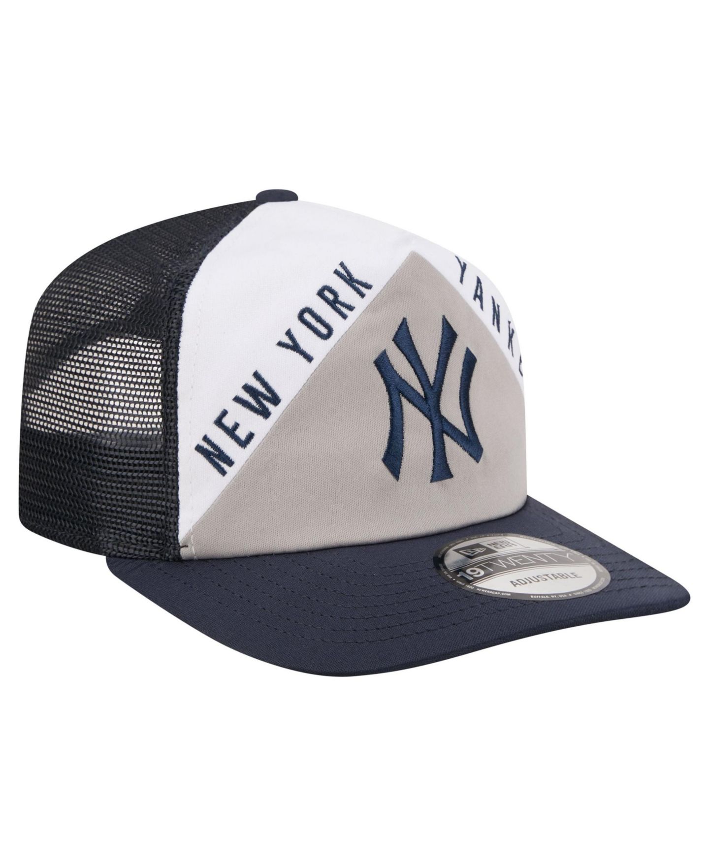 Мужская кепка New Era White/Navy New York Yankees Retro Cut 19TWENTY Adjustable Trucker Hat — фото 3