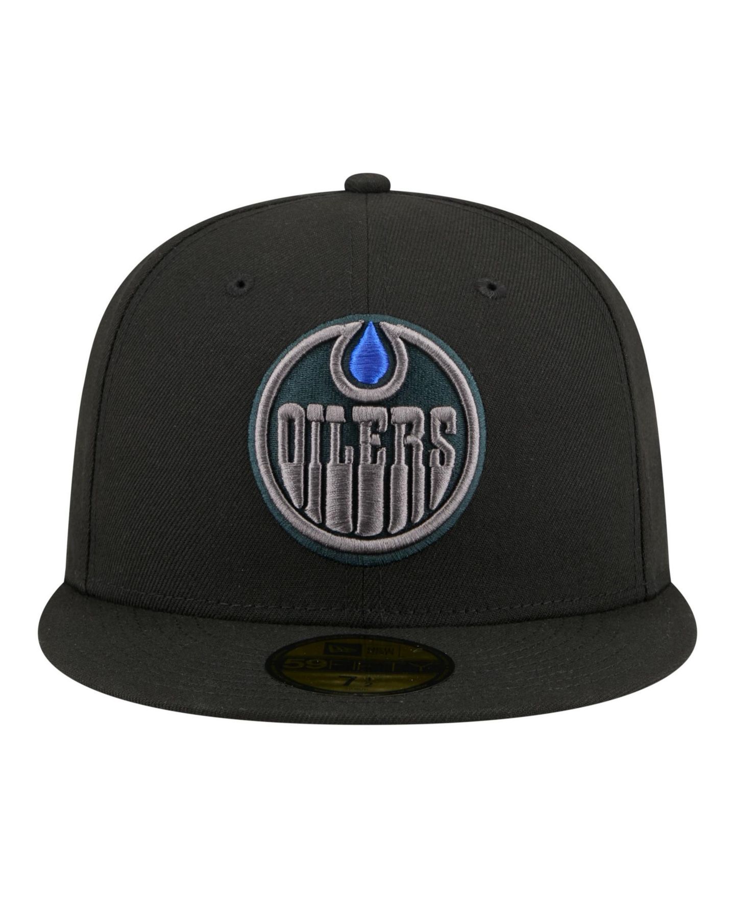 Мужская кепка New Era Black Edmonton Oilers Color Pop 59FIFTY Fitted Hat — фото 2
