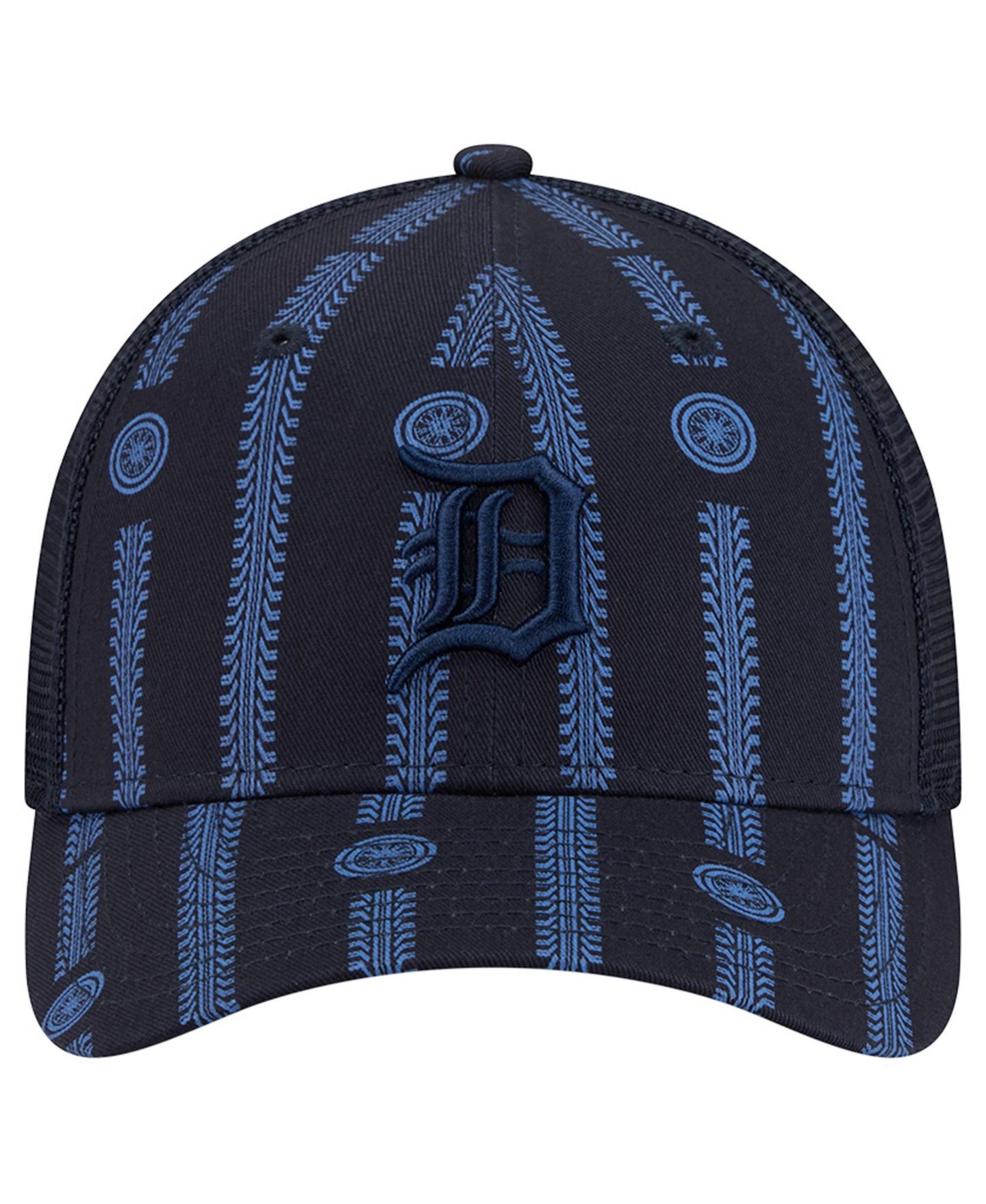 Мужская кепка New Era Navy Detroit Tigers Tonal Icon 9FORTY M-Crown Adjustable Trucker Hat — фото 2