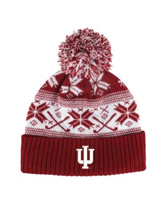 Men's and Women's  Crimson Indiana Hoosiers Cuffed Knit Hat with Pom