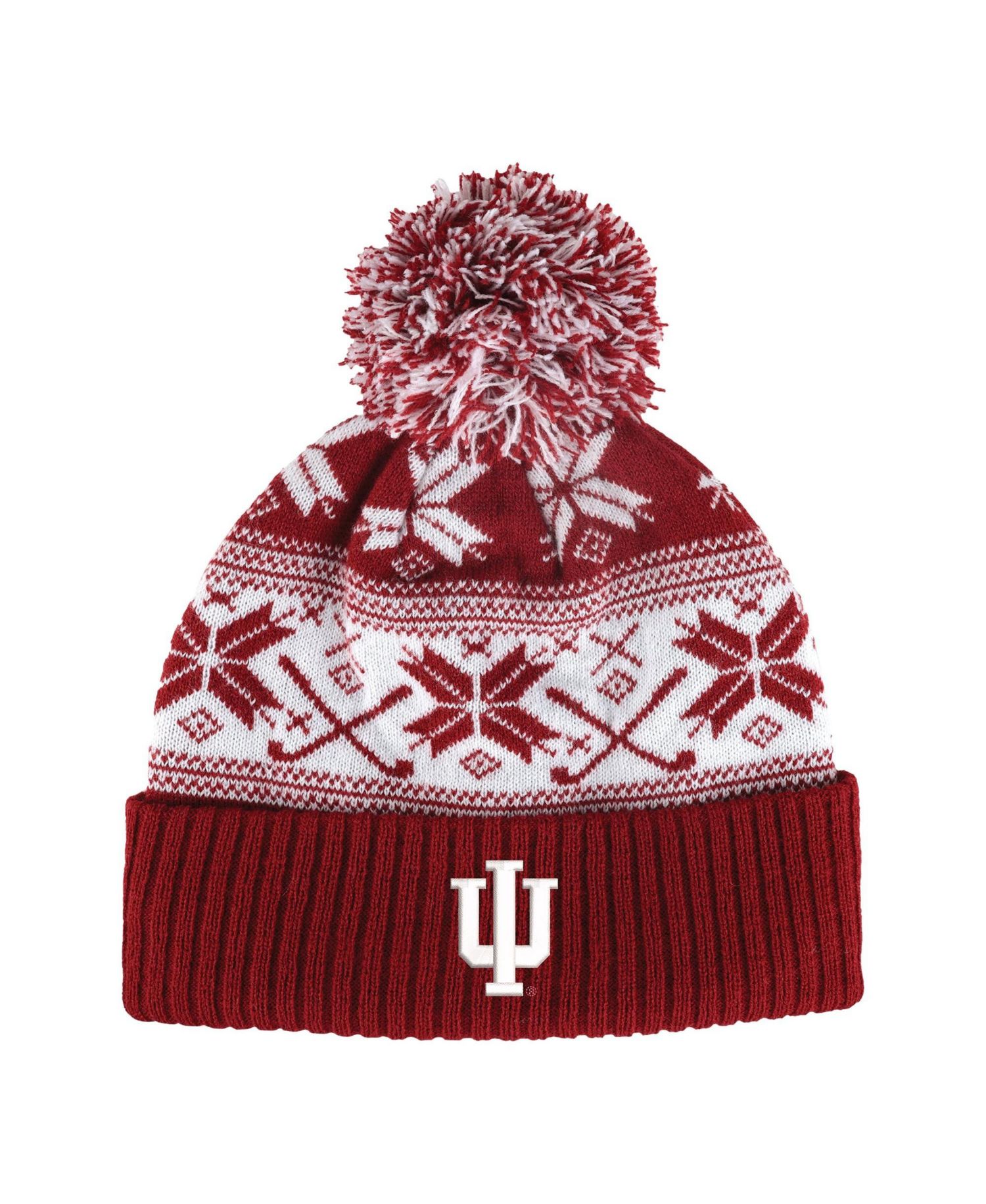 Men's and Women's Crimson Indiana Hoosiers Cuffed Knit Hat with Pom