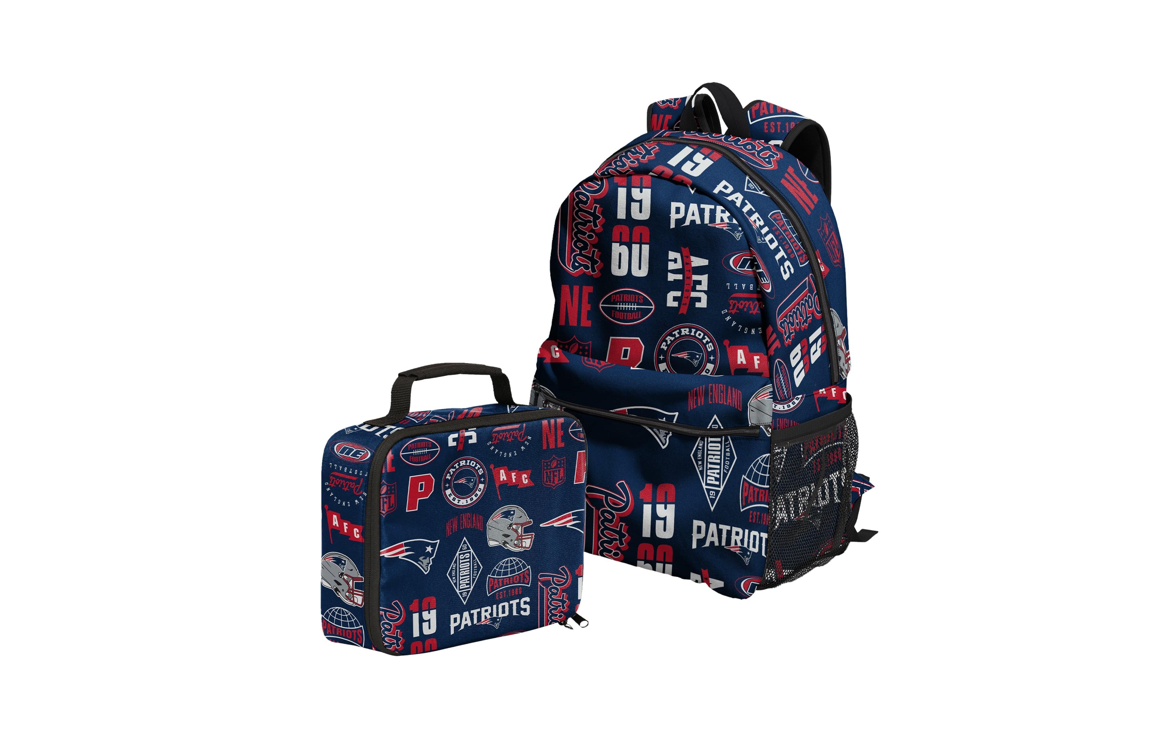 Outerstuff New England Patriots Laptop-Sleeve Backpack and Lunchbox Set, 2-Piece Set