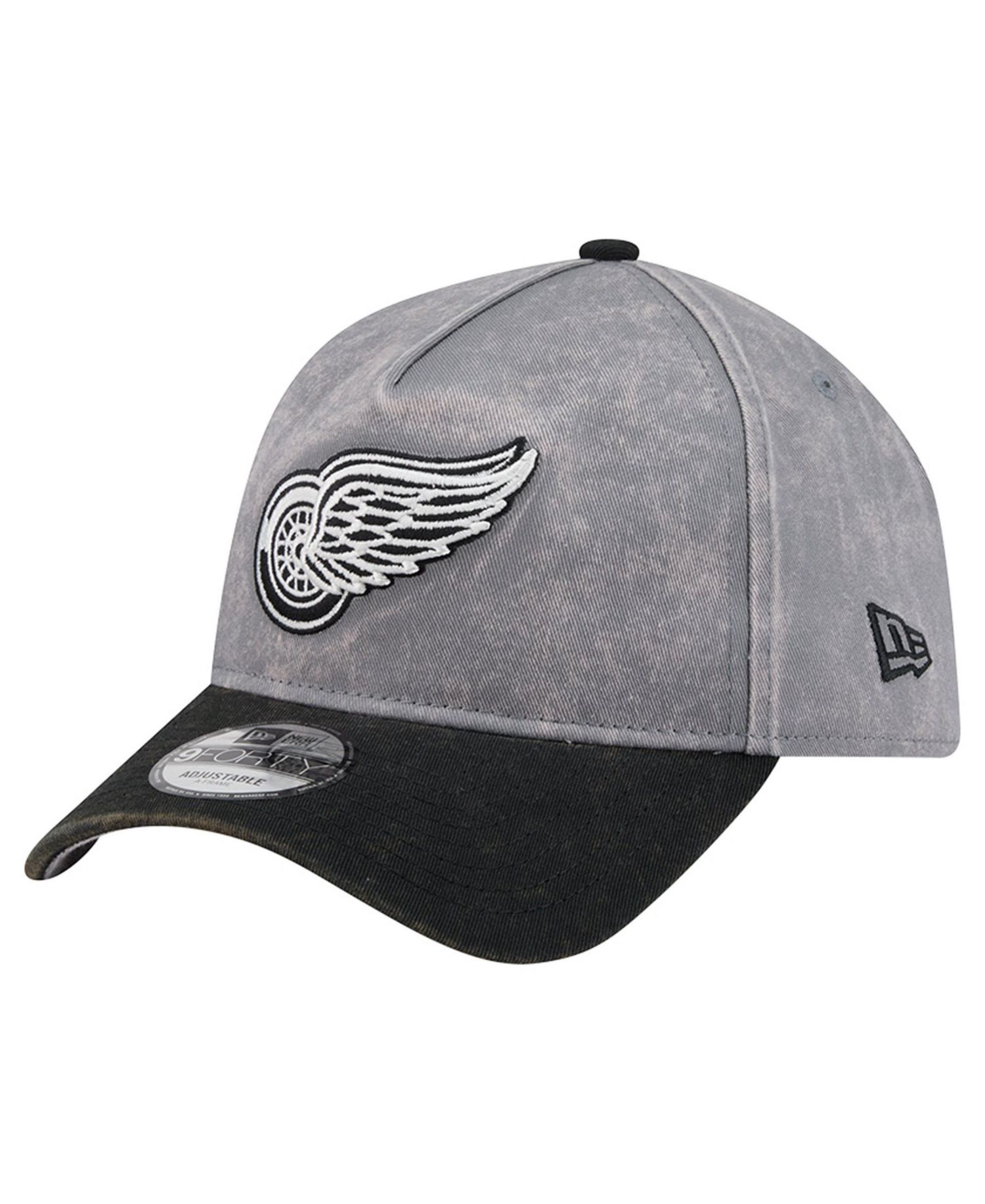 Men's Gray/Black Detroit Red Wings Storm A-Frame 9FORTY Adjustable Hat