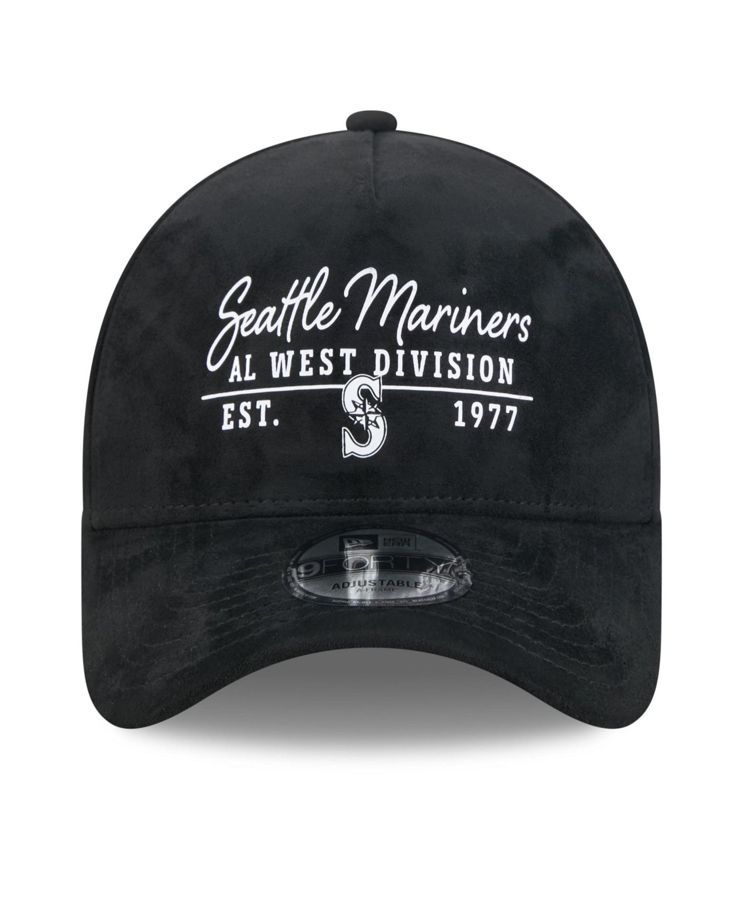 Кепка New Era Black Seattle Mariners Script Text 9FORTY A-Frame Adjustable Hat — фото 2