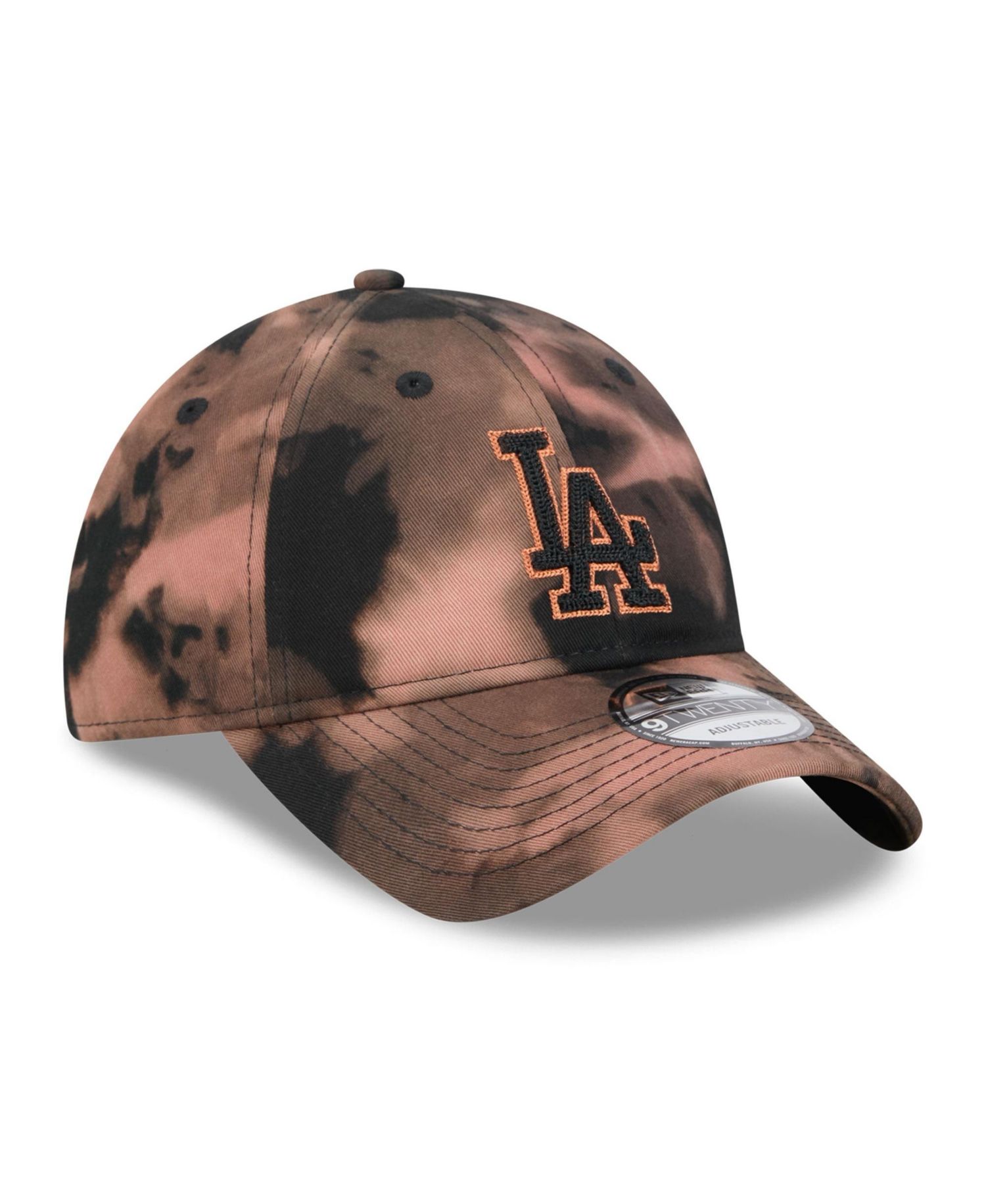 Men's Black Los Angeles Dodgers Bleach Wash 9TWENTY Adjustable Hat