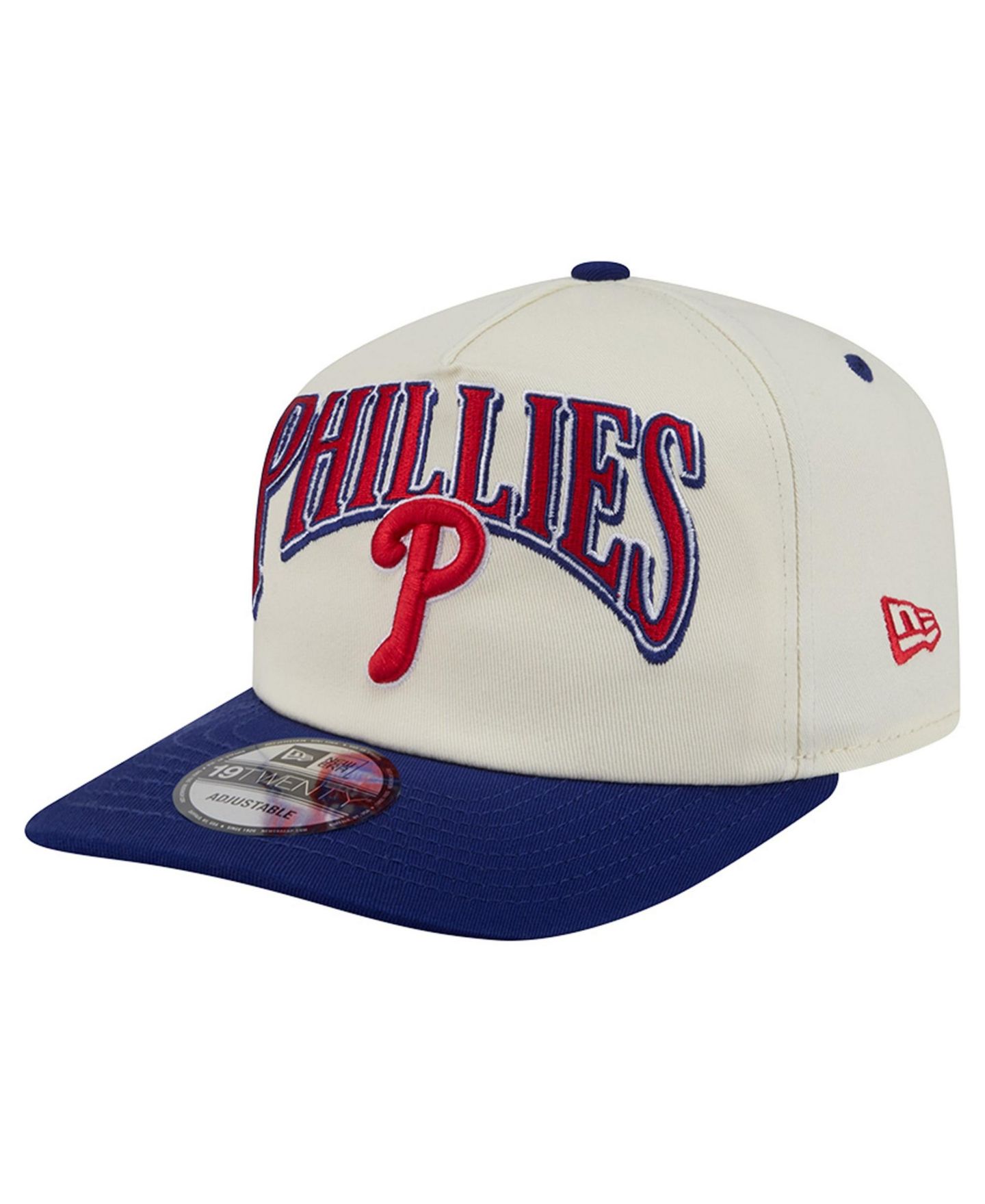 Мужская кепка New Era Cream/Navy Philadelphia Phillies Vintage 19TWENTY Adjustable Hat — фото 3