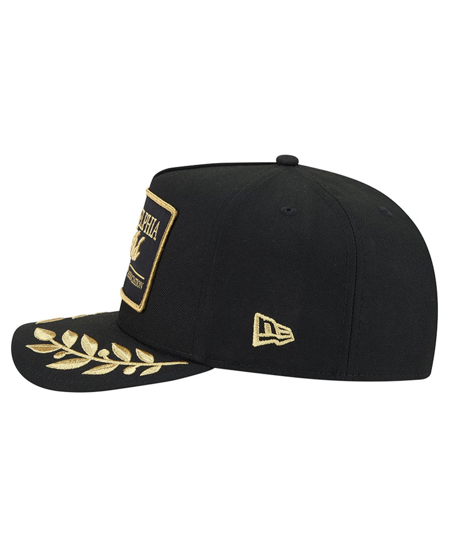 Men's Black Philadelphia 76ers Golden 9FIFTY Snapback Hat