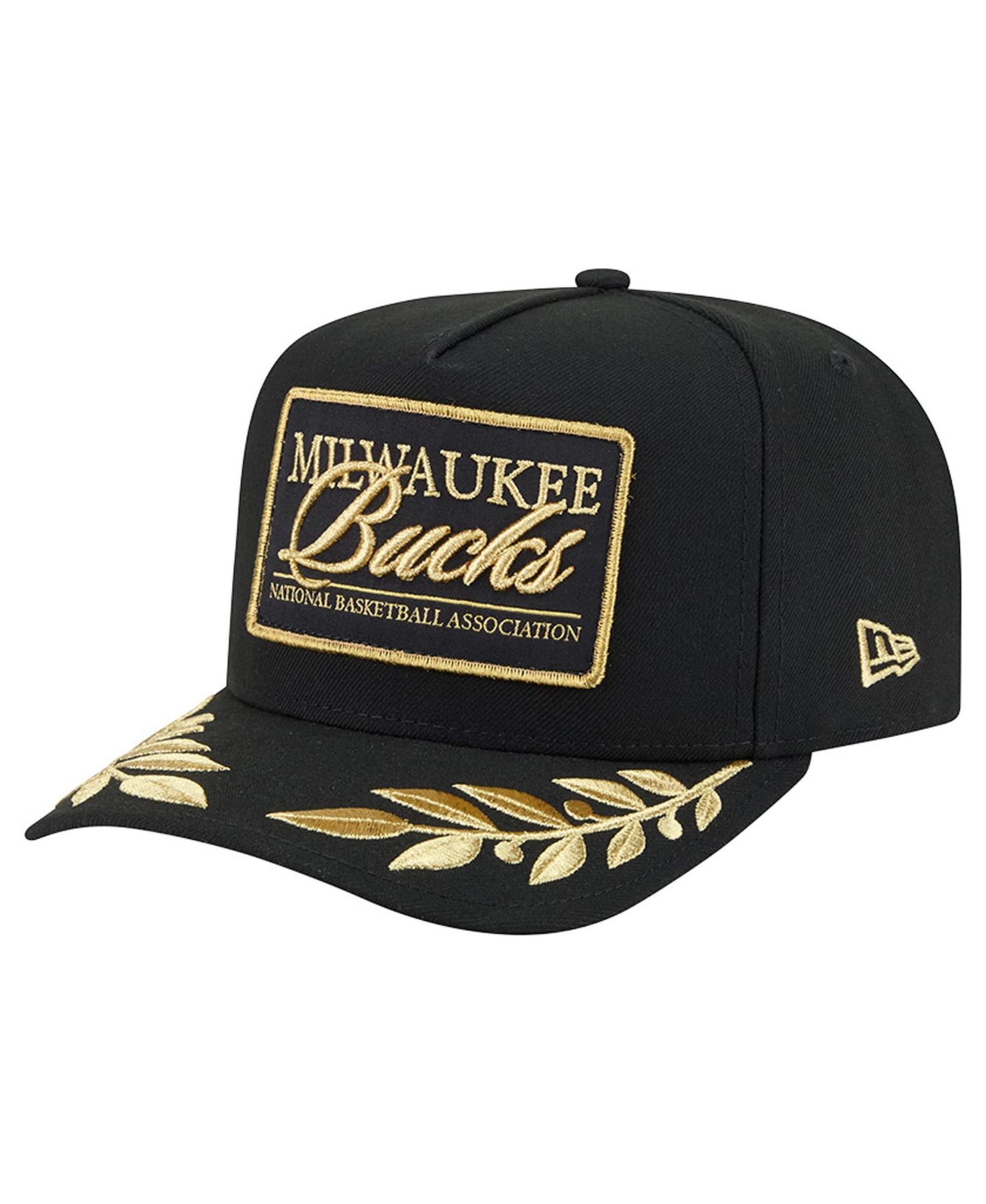 Men's Black Milwaukee Bucks Golden 9FIFTY Snapback Hat