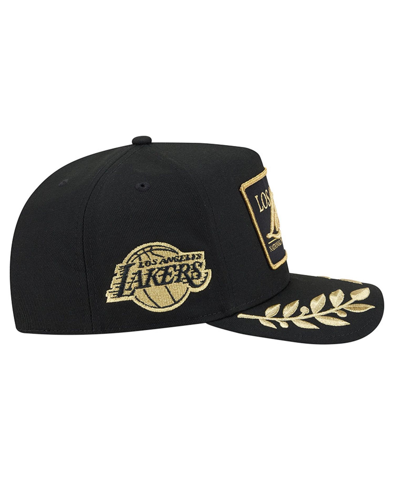 Men's Black Los Angeles Lakers Golden 9FIFTY Snapback Hat