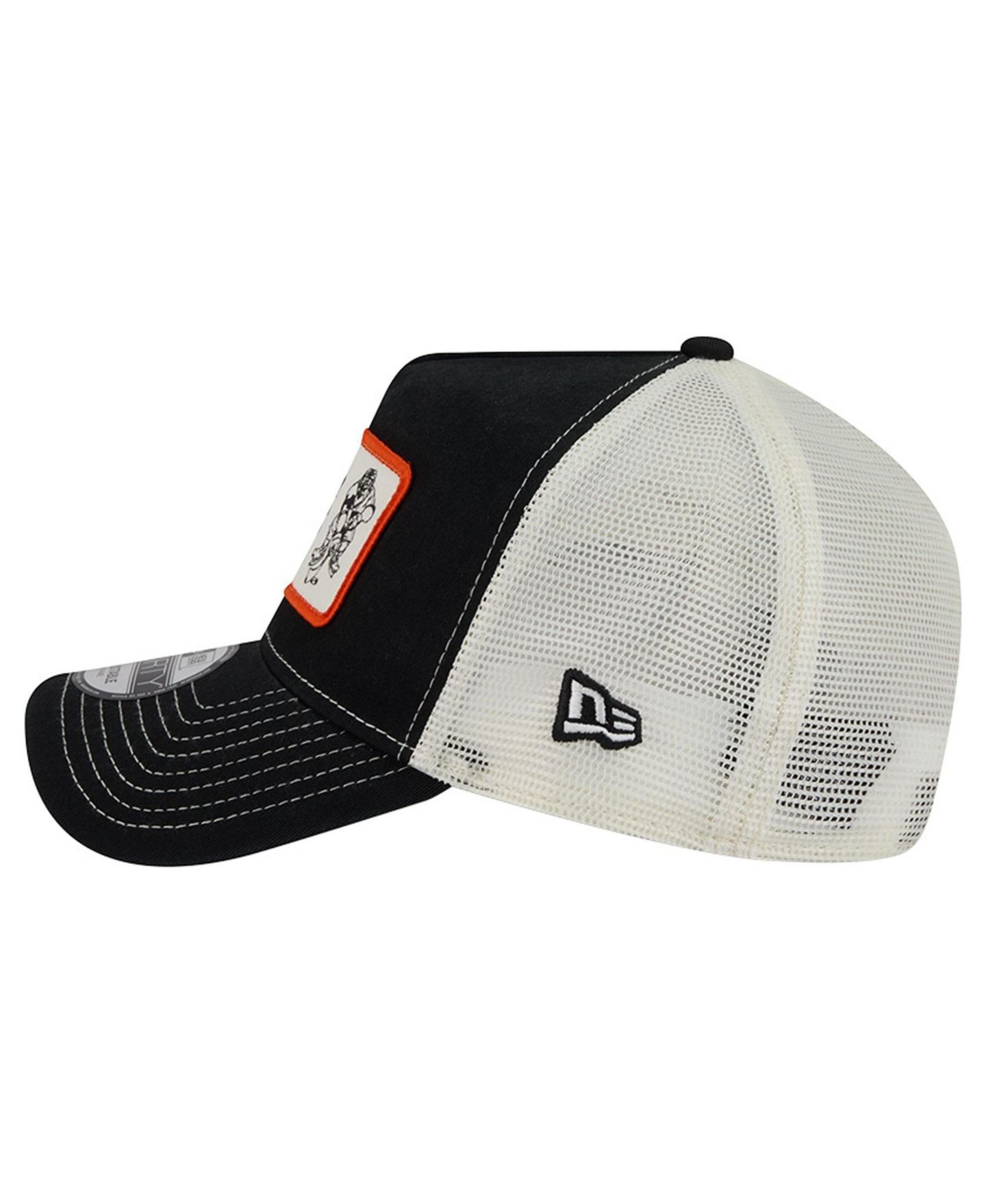 Мужская кепка New Era Black/White Philadelphia Flyers Skater Patch A-Frame 9FORTY Adjustable Trucker Hat — фото 7