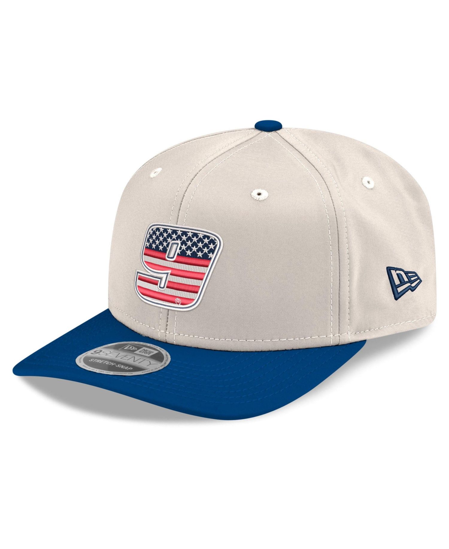 Men's Beige/Royal Chase Elliott 9SEVENTY Flag Stretch-Snap Hat