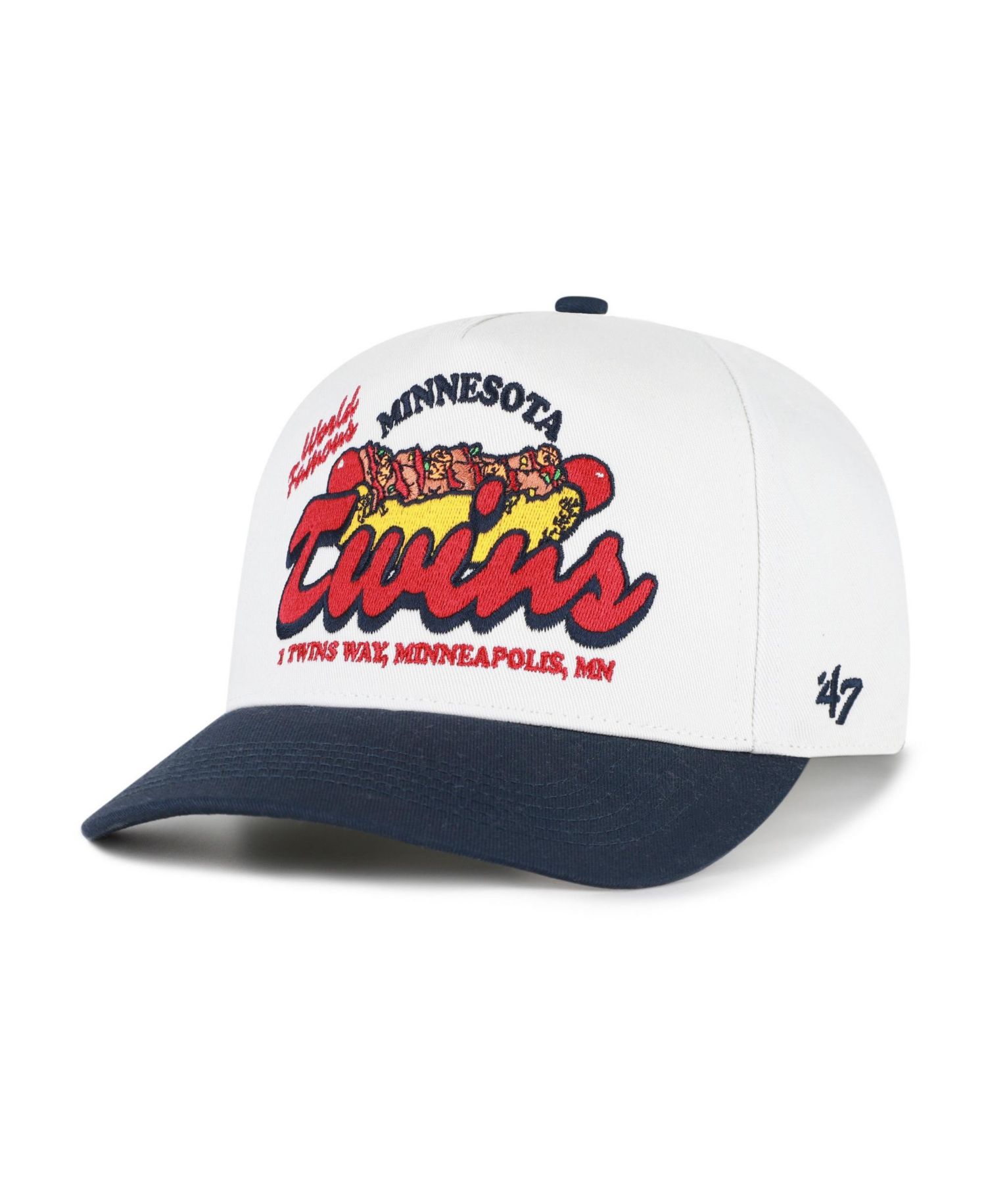 Men's '47 White/Navy Minnesota Twins Glizzy Collection Hitch Adjustable Hat