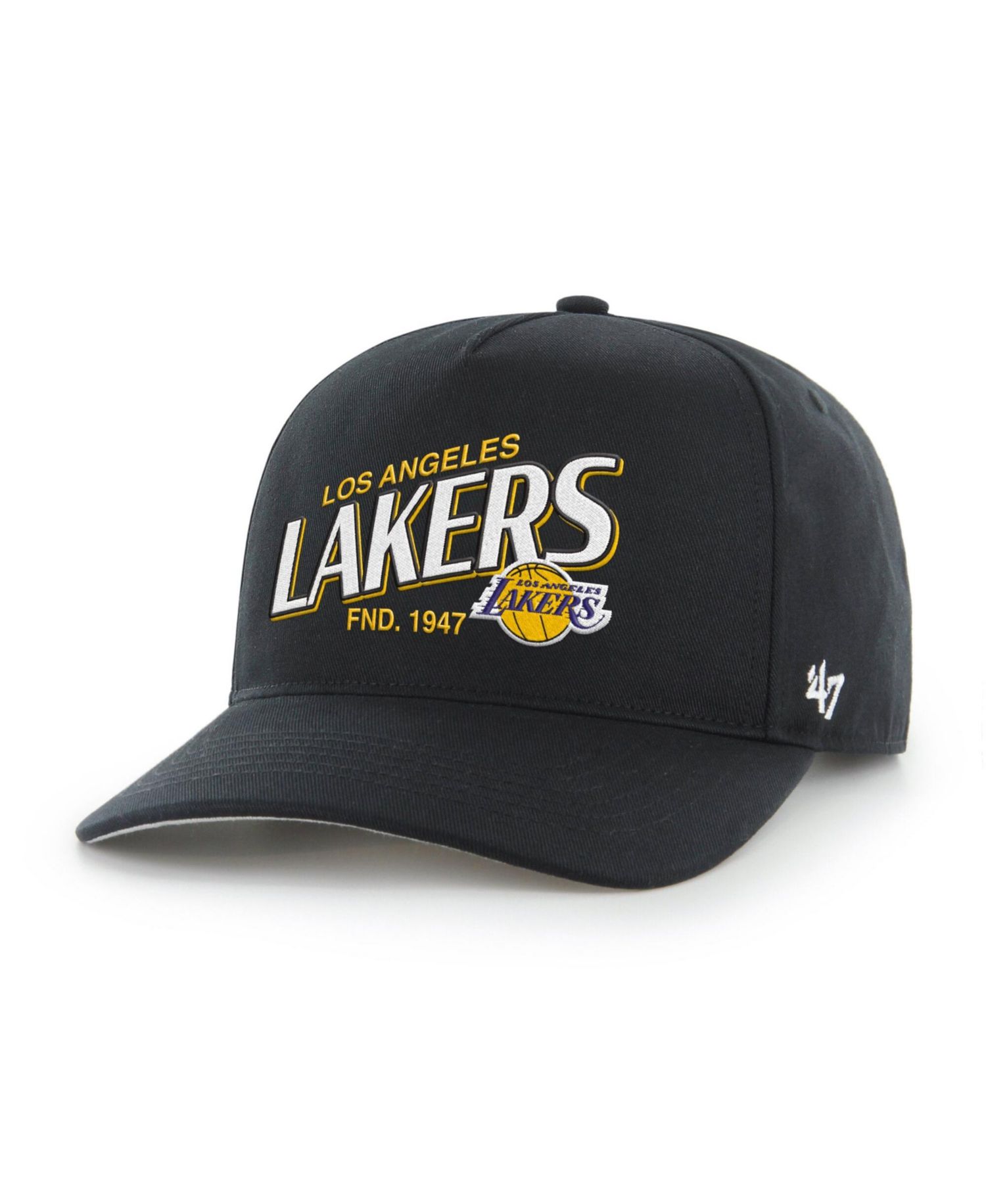 Men's '47 Black Los Angeles Lakers Fast Break Chase Hitch Adjustable Hat