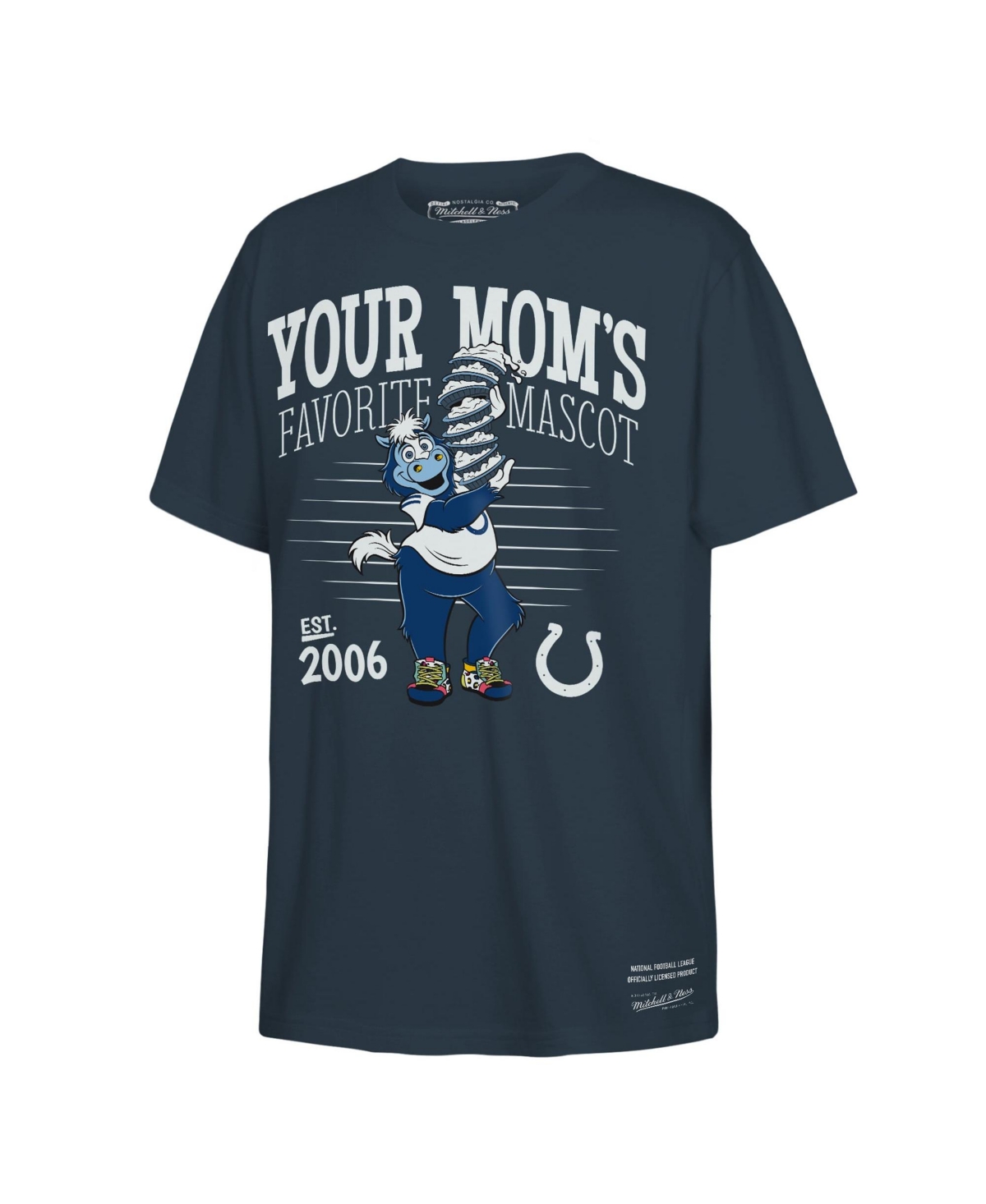 Mitchell & Ness Boys' and Girls' Mascot Pie Stack Screen Print Graphics T-Shirt - Charcoal