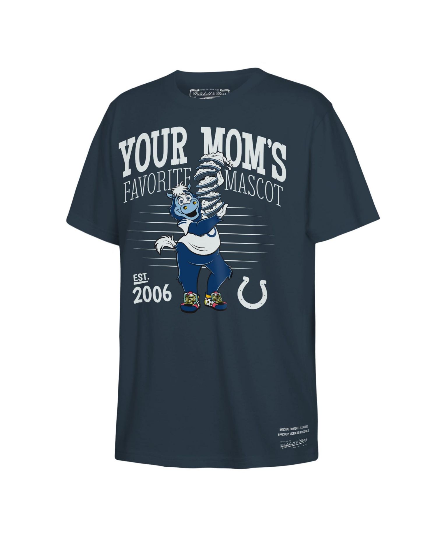 Big Boys and Girls Charcoal Indianapolis Colts Mascot Pie Stack T-Shirt