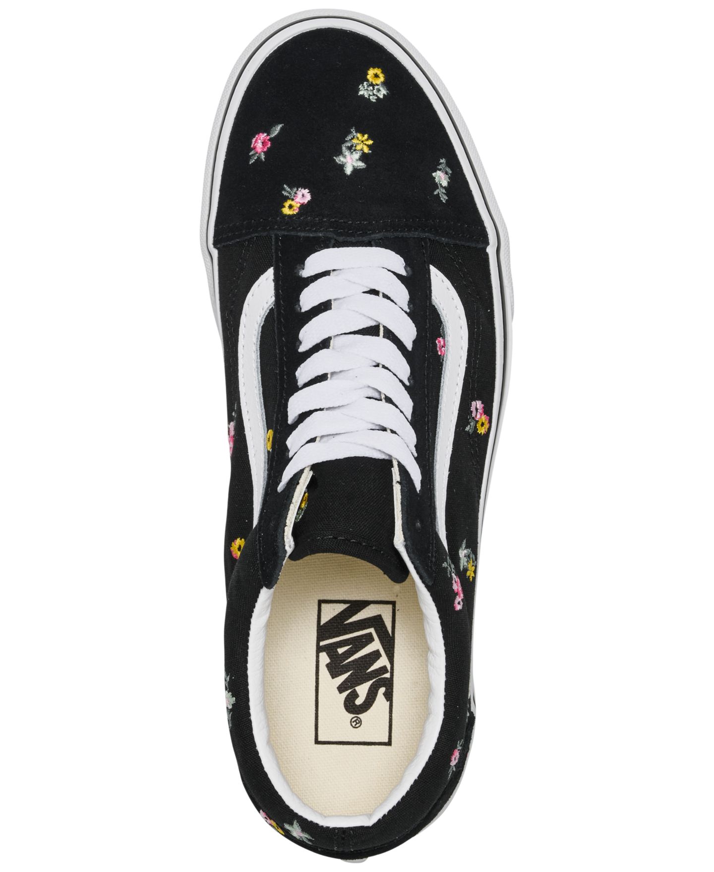 Женские кроссовки Vans Old Skool Low-Top Waffle Rubber Outsole, цвет: Цветочный принт / Чёрный — фото 5