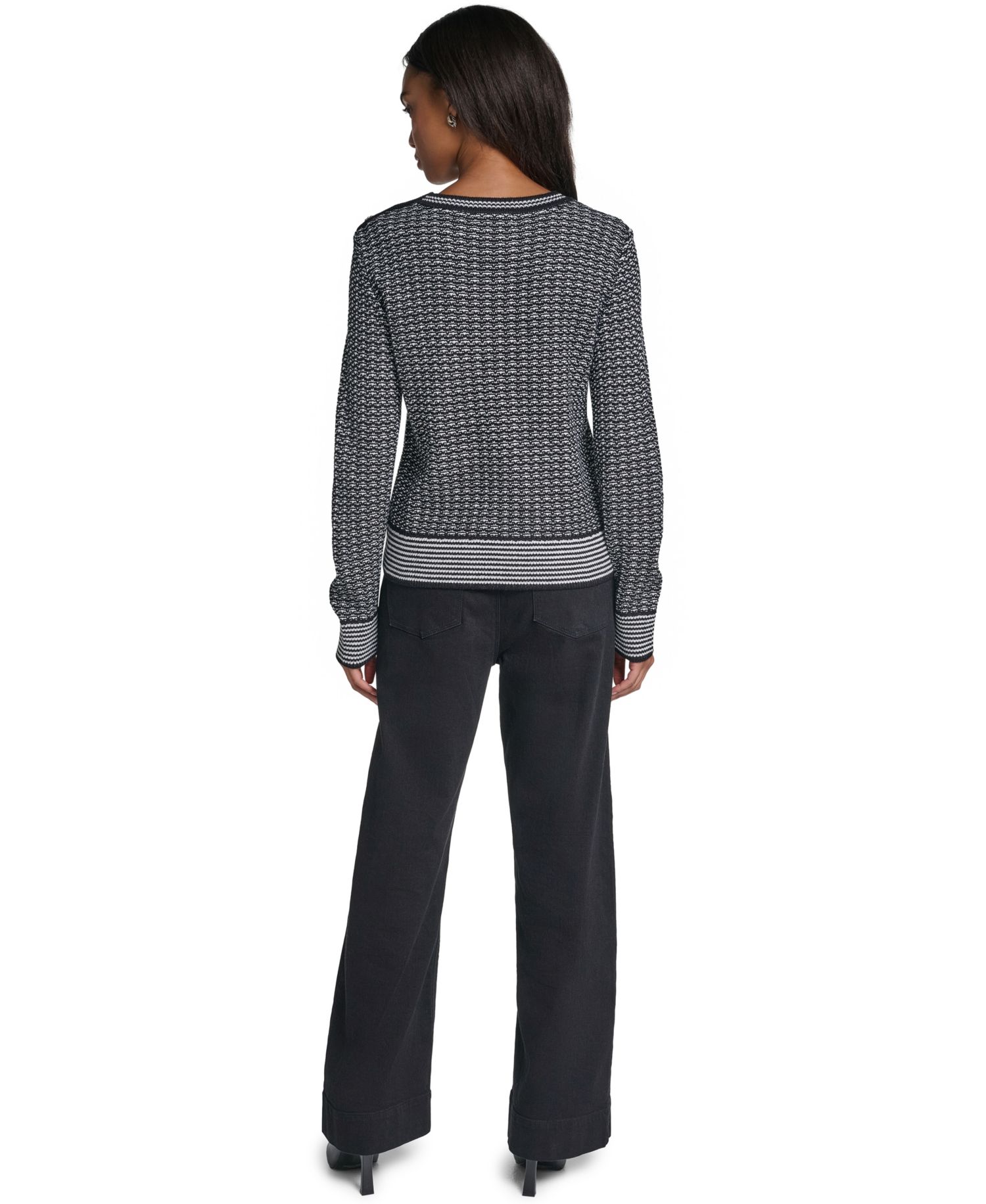 Women's Eiffel Tower-Graphic Crewneck Long-Sleeve Sweater